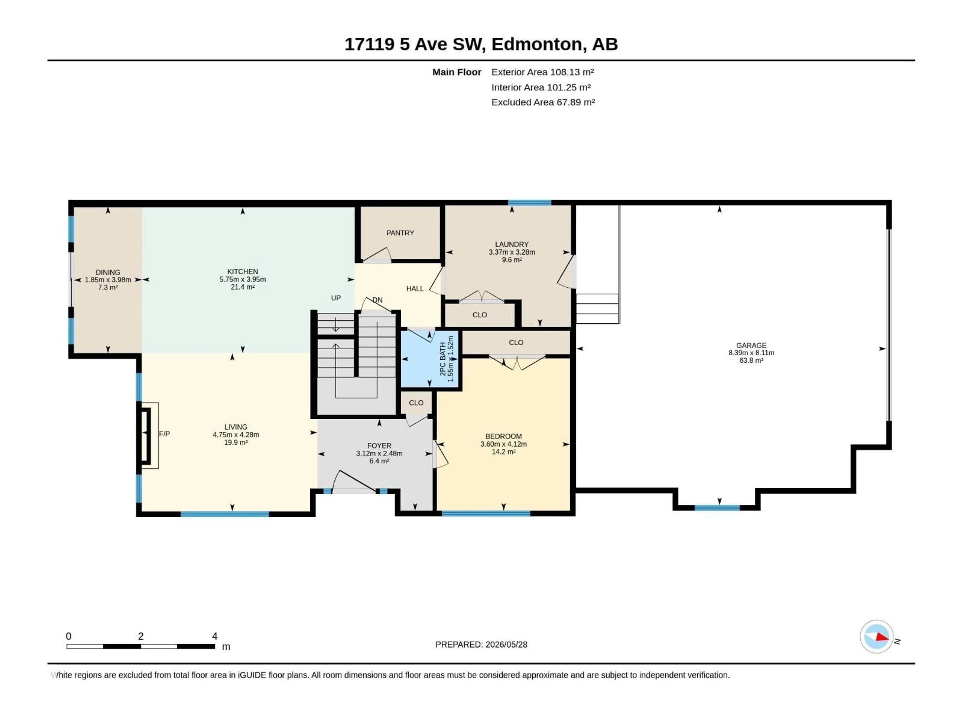 Floor plan for 17119 5 AV, Edmonton Alberta T6W2A4