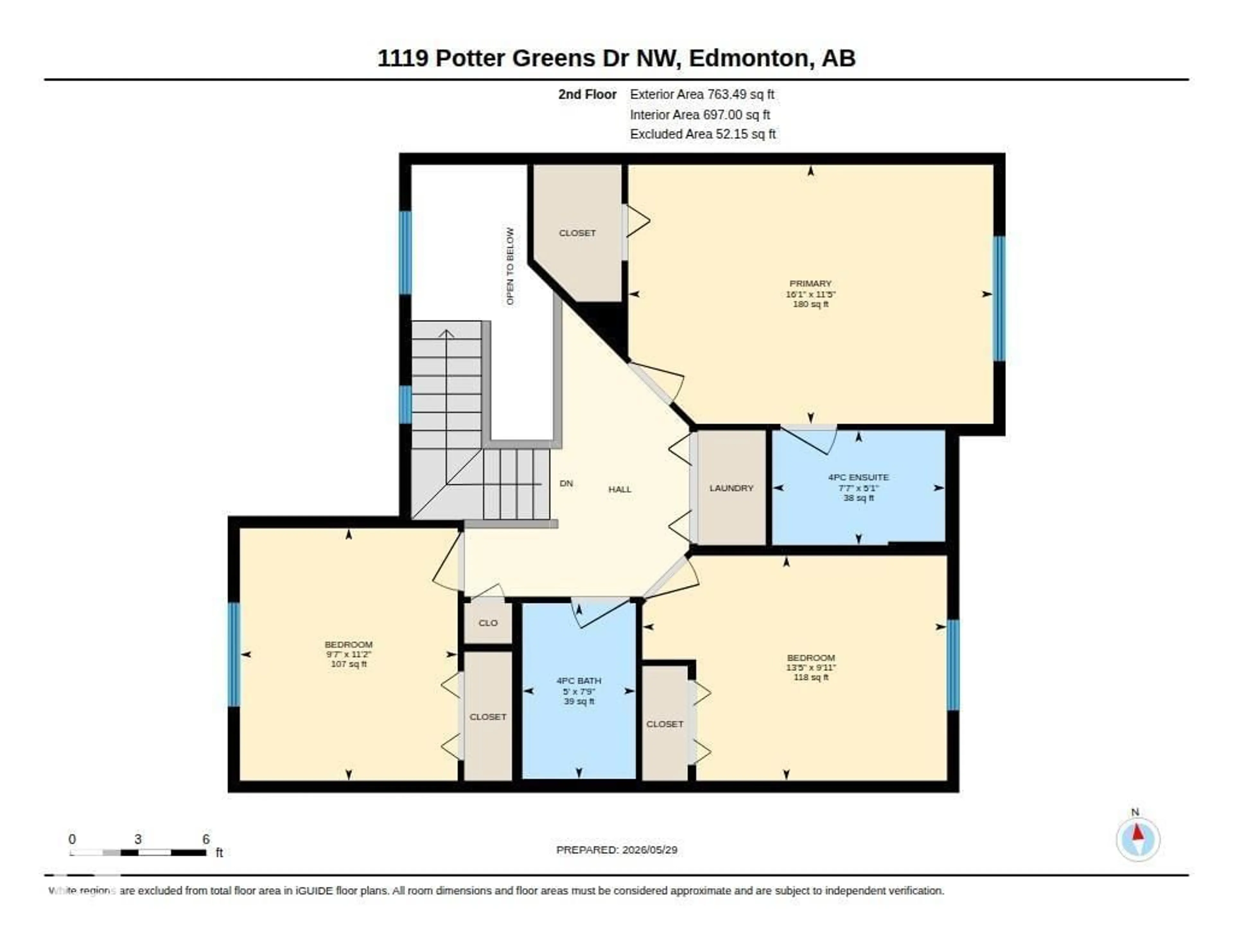 Floor plan for 1119 POTTER GREENS NW, Edmonton Alberta T5T6A5