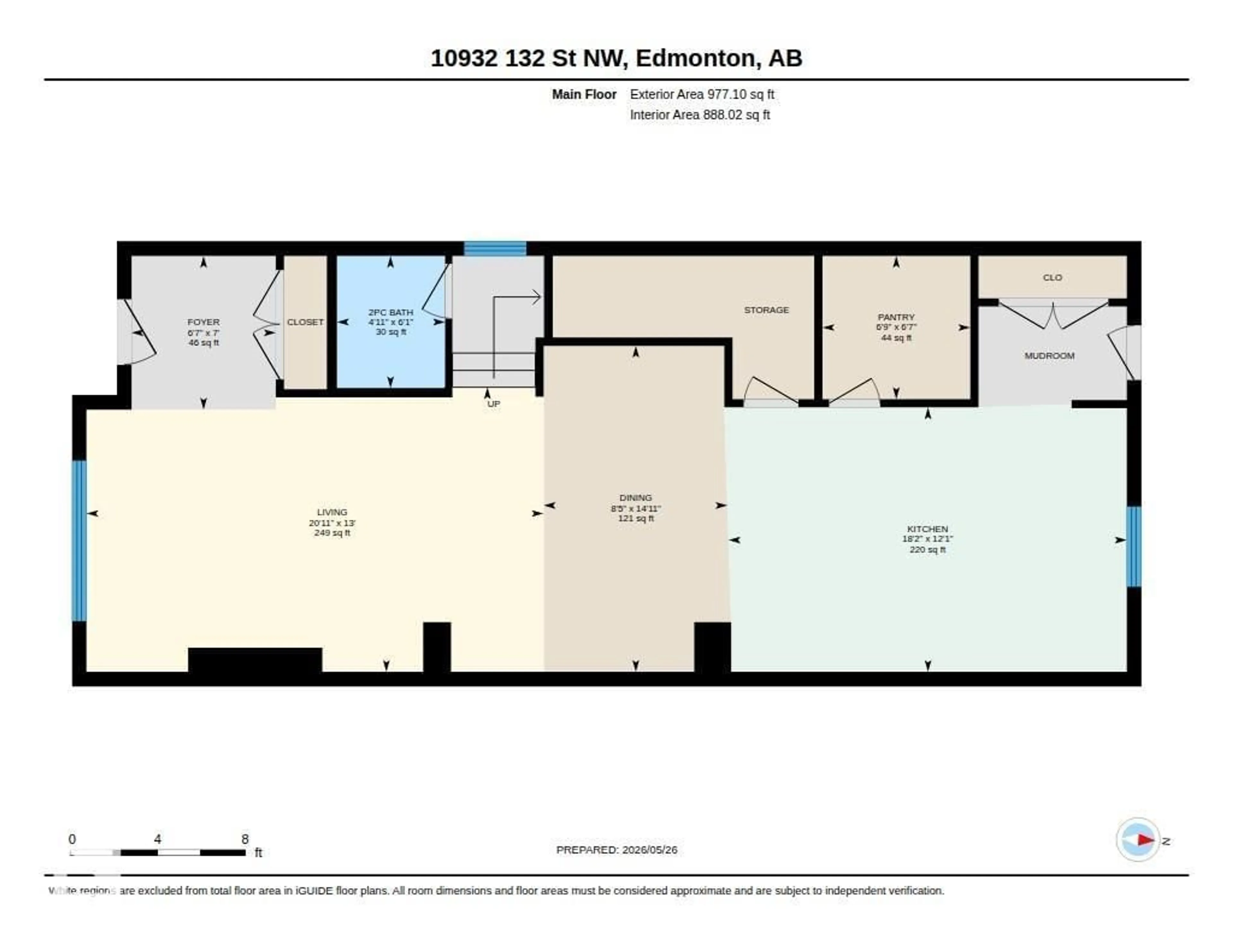 Floor plan for NW - 10932 & 10934 132 ST, Edmonton Alberta T5M1C9
