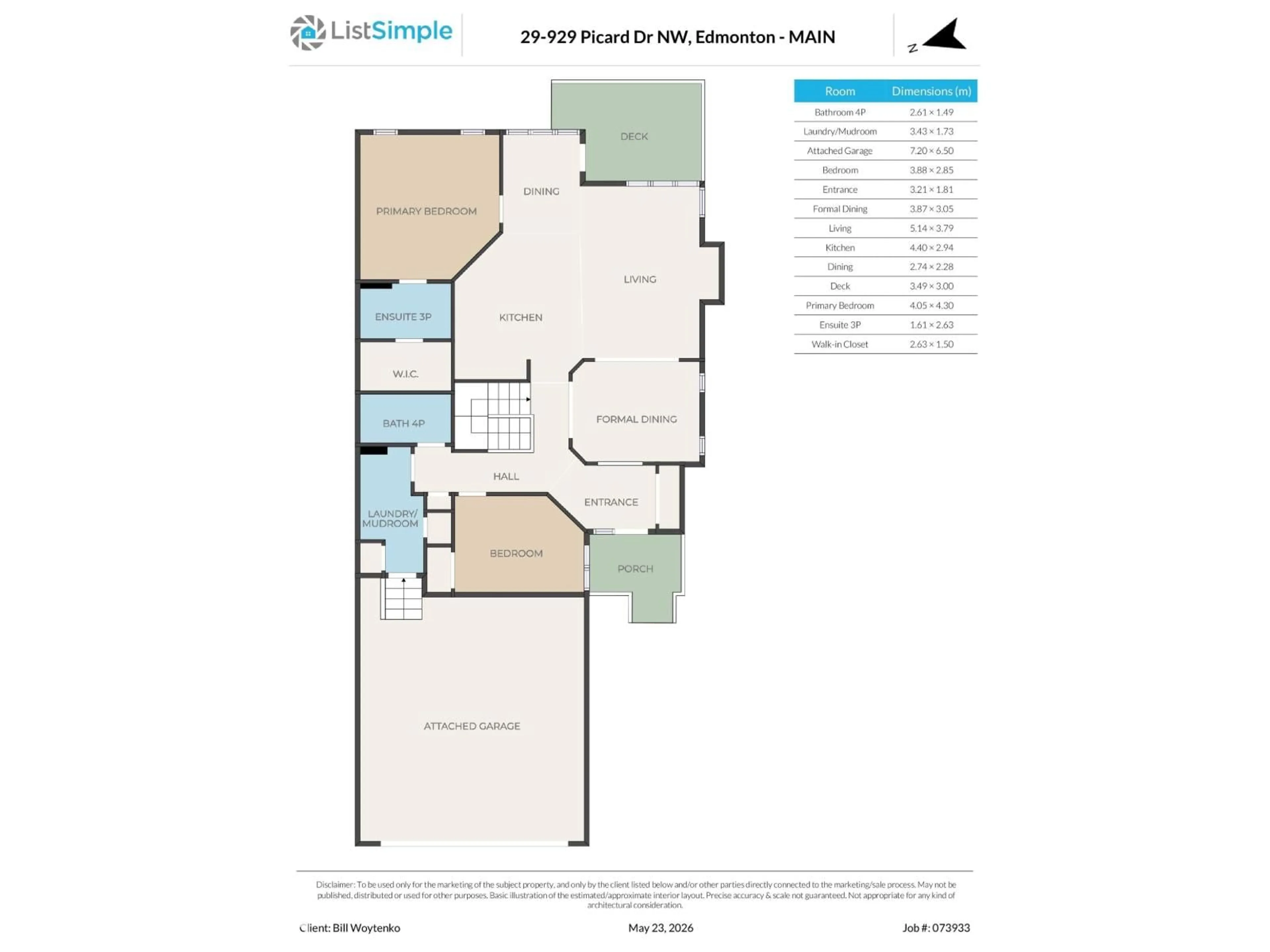 Floor plan for 929 - 29 PICARD DR, Edmonton Alberta T5T6J7