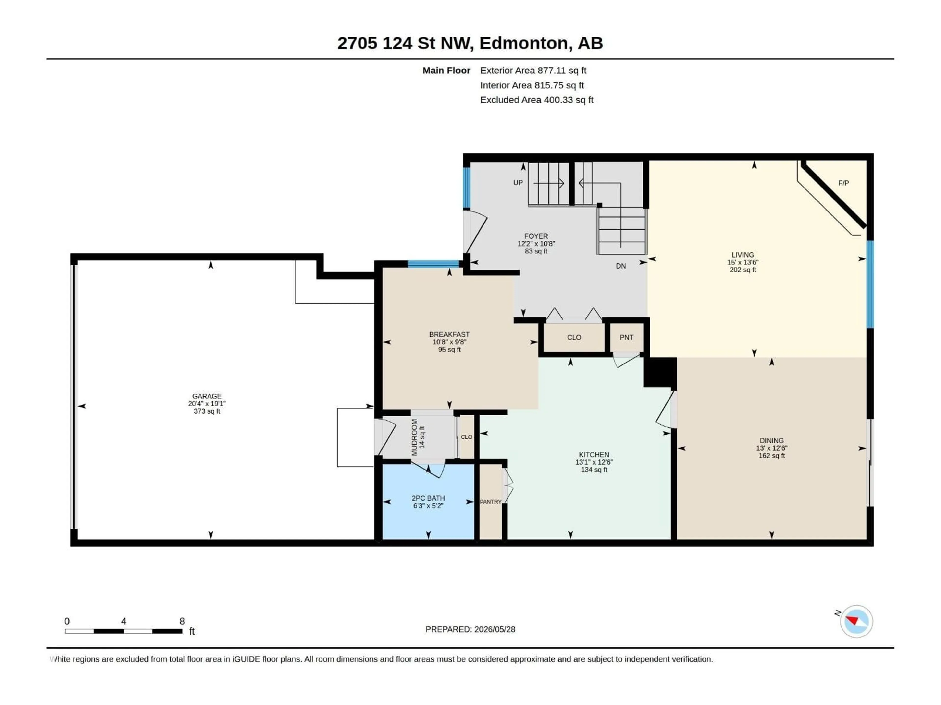 Floor plan for 2705 124 ST, Edmonton Alberta T6J4T2