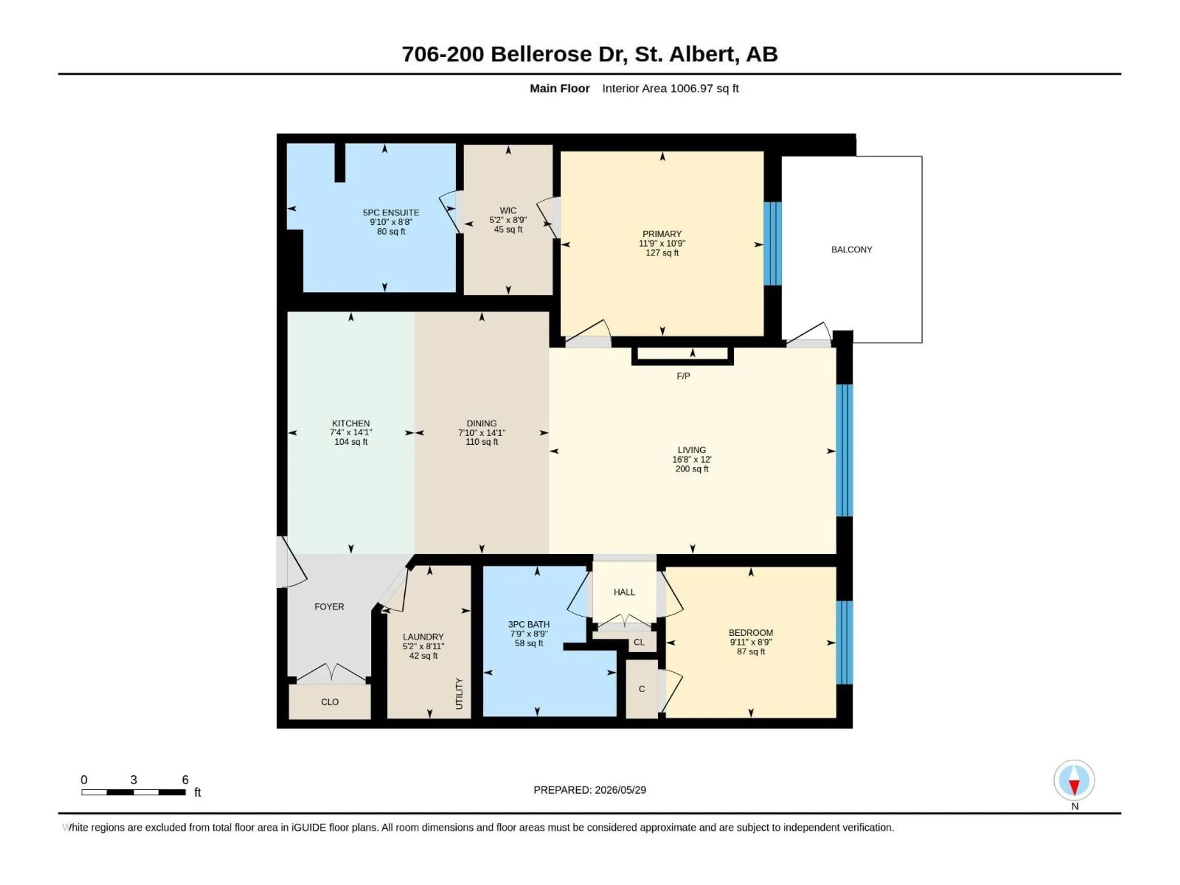 Floor plan for 706 - 200 BELLEROSE DR, St. Albert Alberta T8N7P7