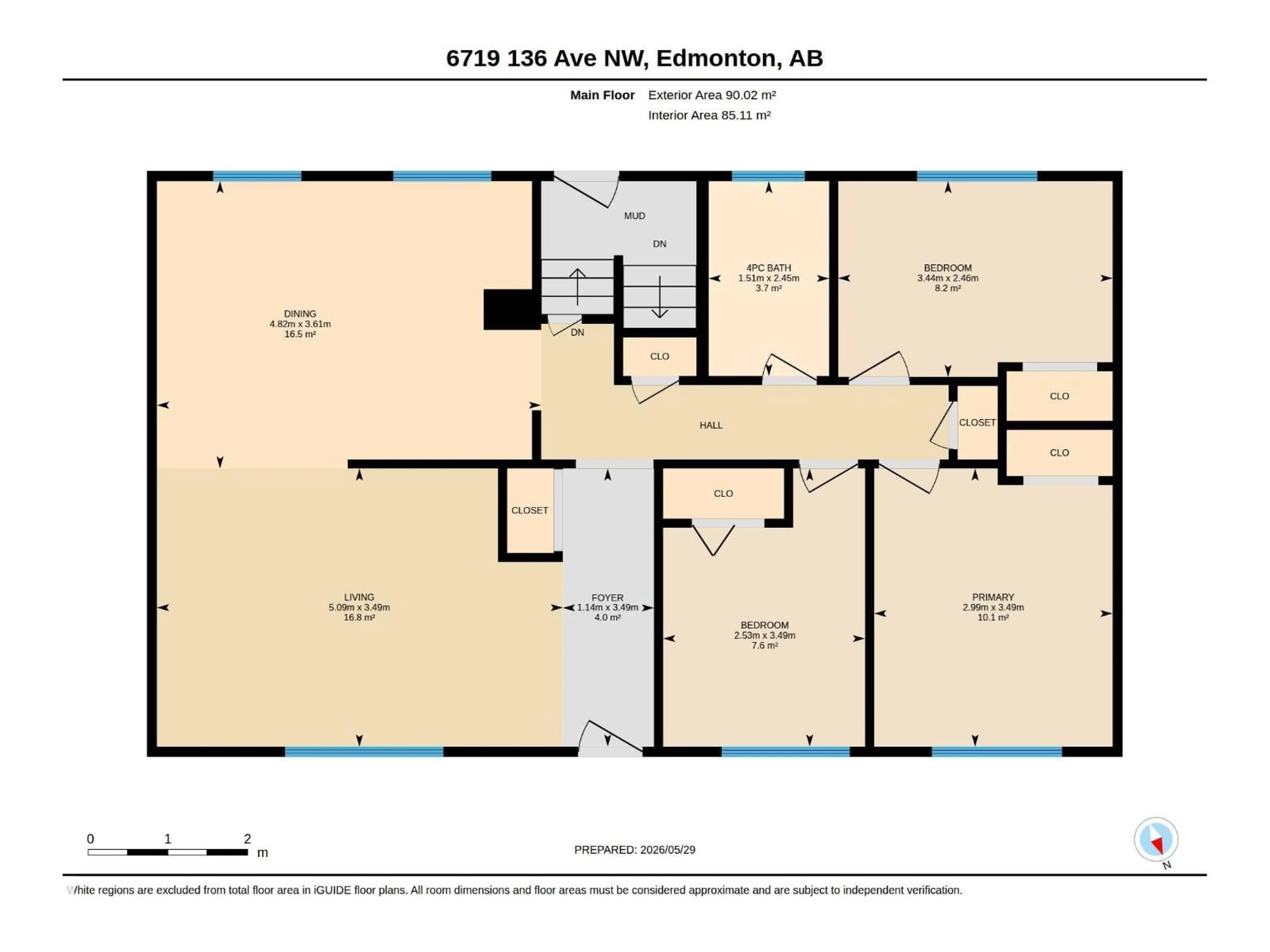 Floor plan for 6719 136 AV, Edmonton Alberta T5C2J8