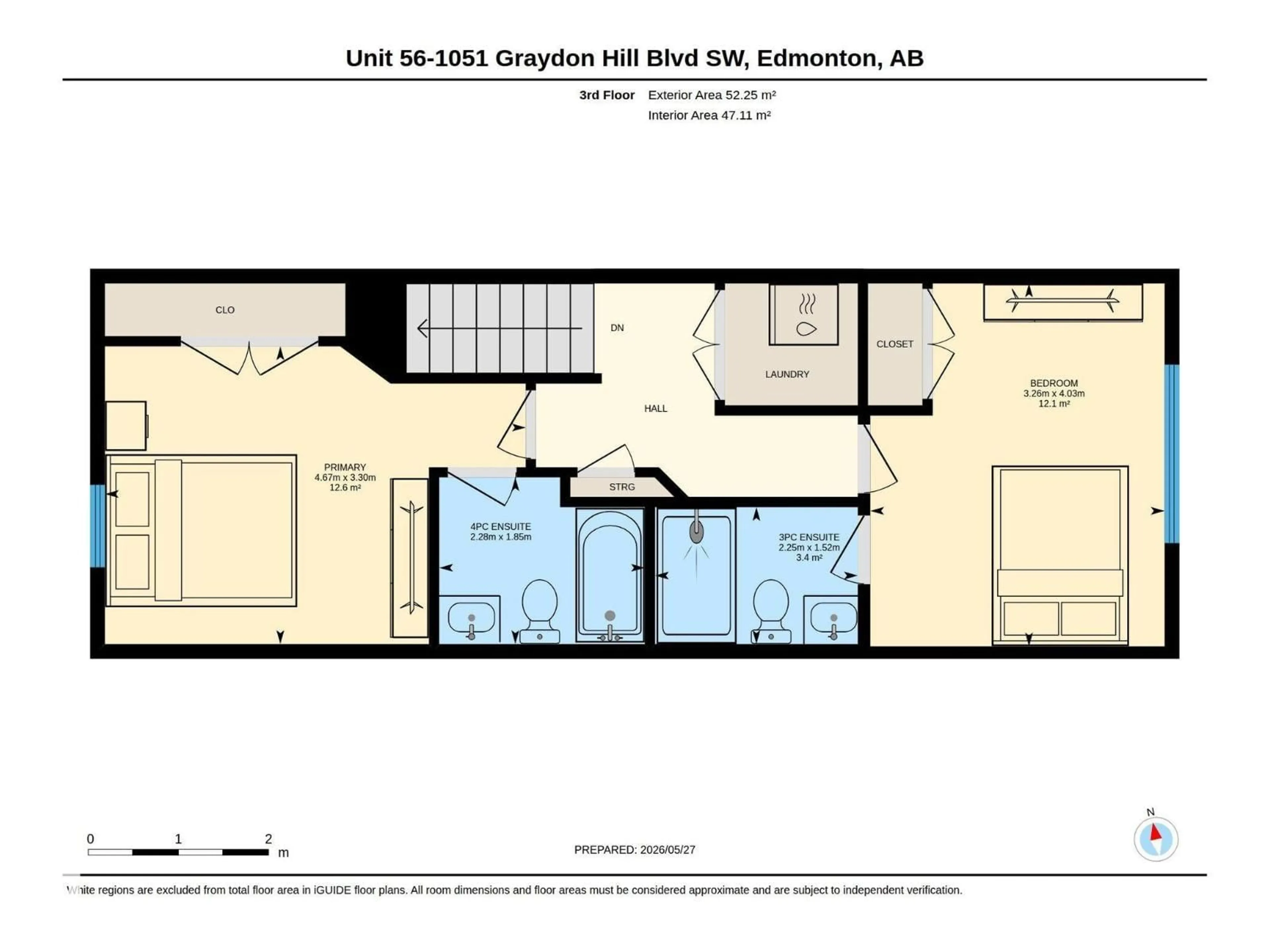 Floor plan for 56 - 1051 GRAYDON HILL BV, Edmonton Alberta T6W3C8