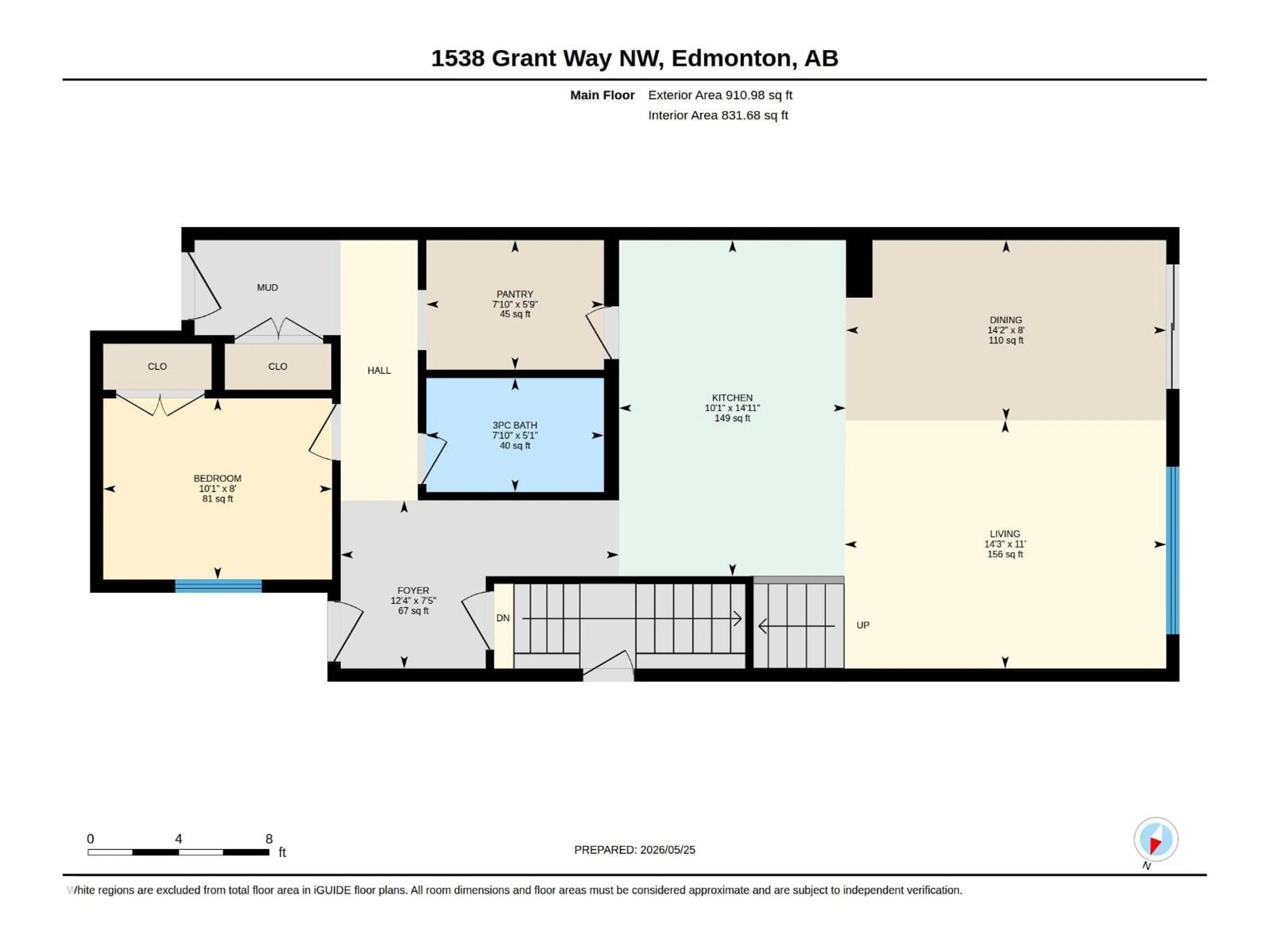 Floor plan for 1538 GRANT WY NW, Edmonton Alberta T5T0W2