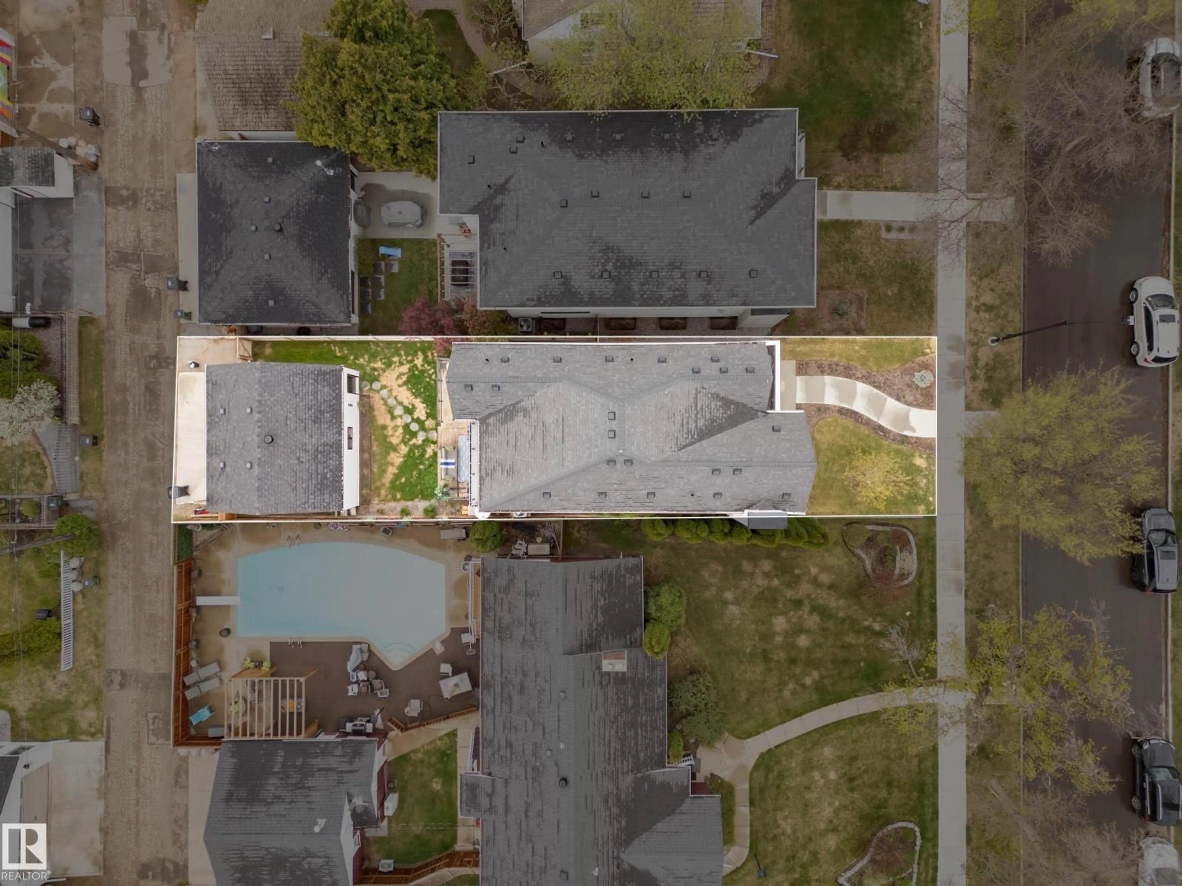 A pic from outside/outdoor area/front of a property/back of a property/a pic from drone, street for 6115 111 AV, Edmonton Alberta T5W0L1