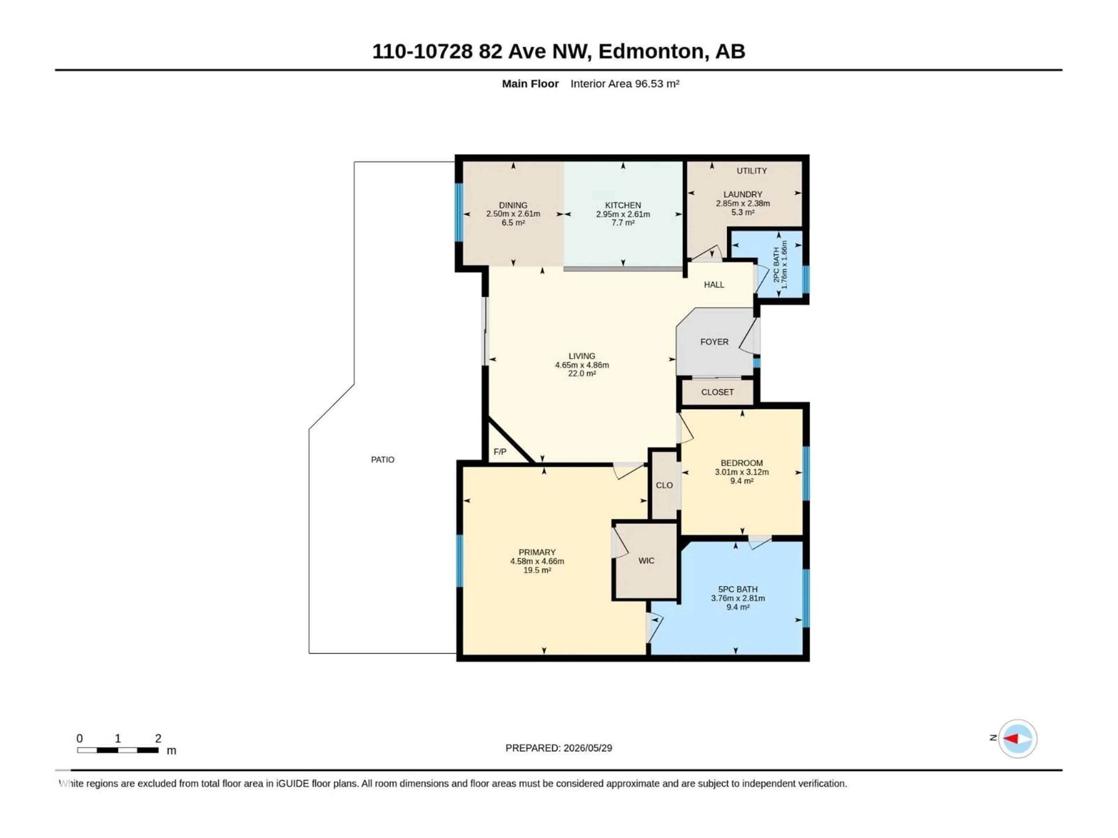 Floor plan for 110 - 10728 82 AV, Edmonton Alberta T6E6P5
