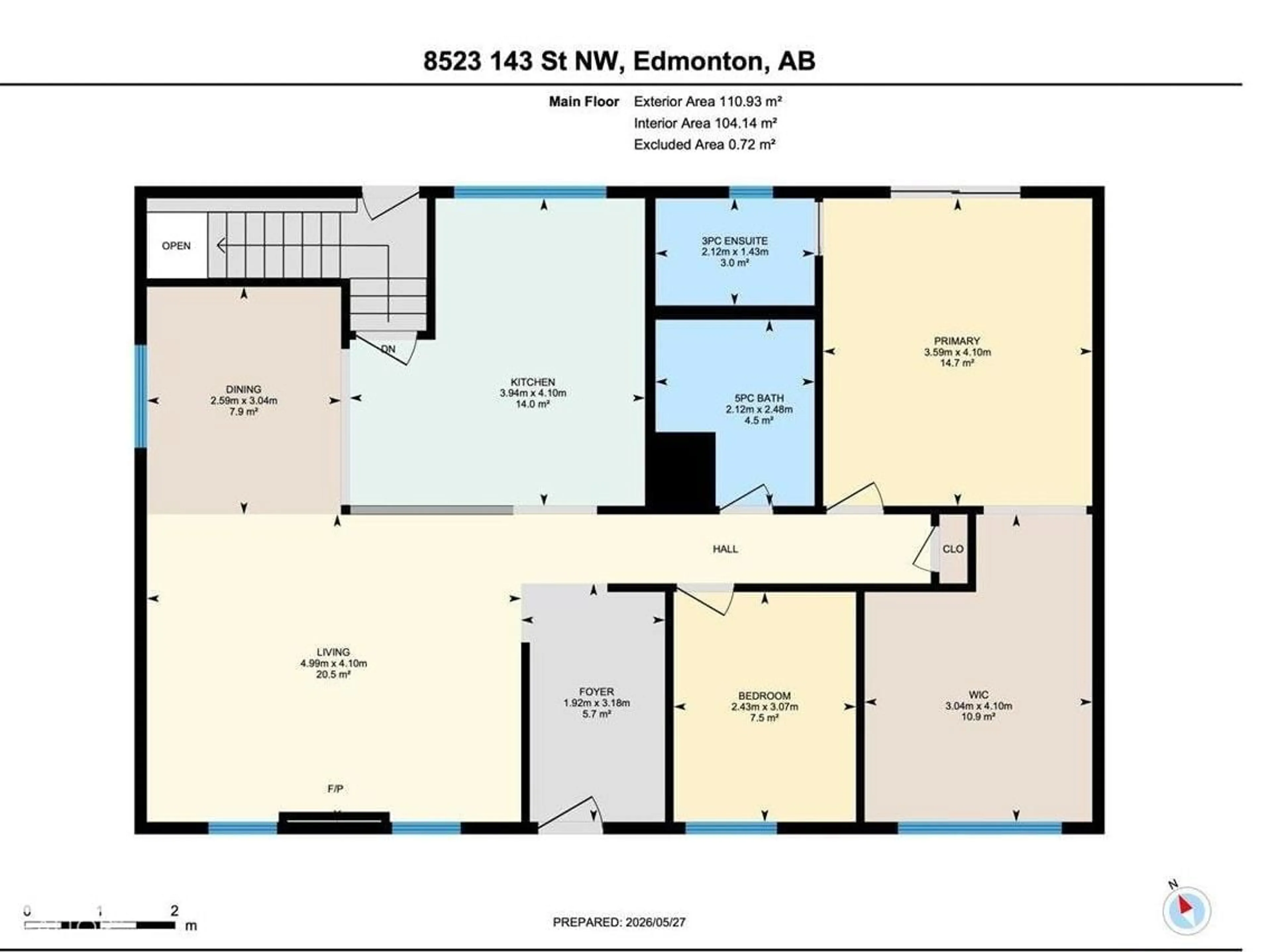 Floor plan for 8523 143 ST, Edmonton Alberta T5K0N9