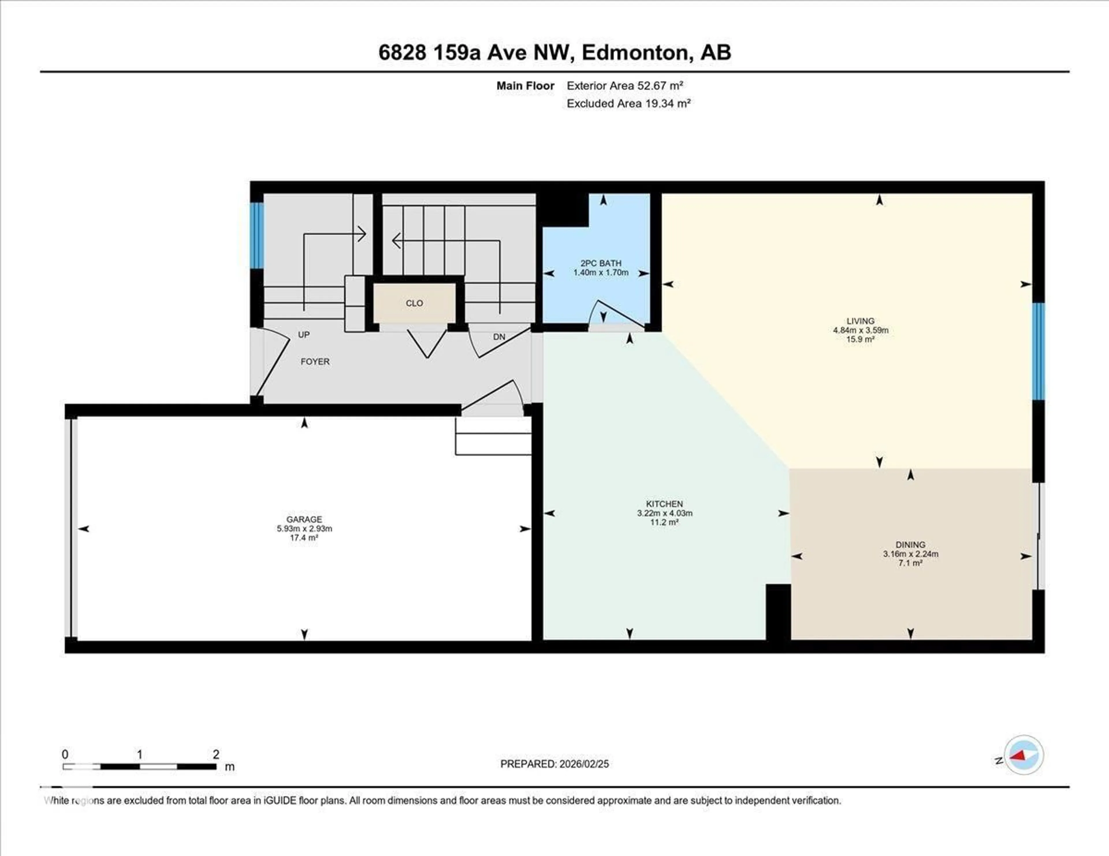 Floor plan for 6828 159A AV, Edmonton Alberta T5Z3N9