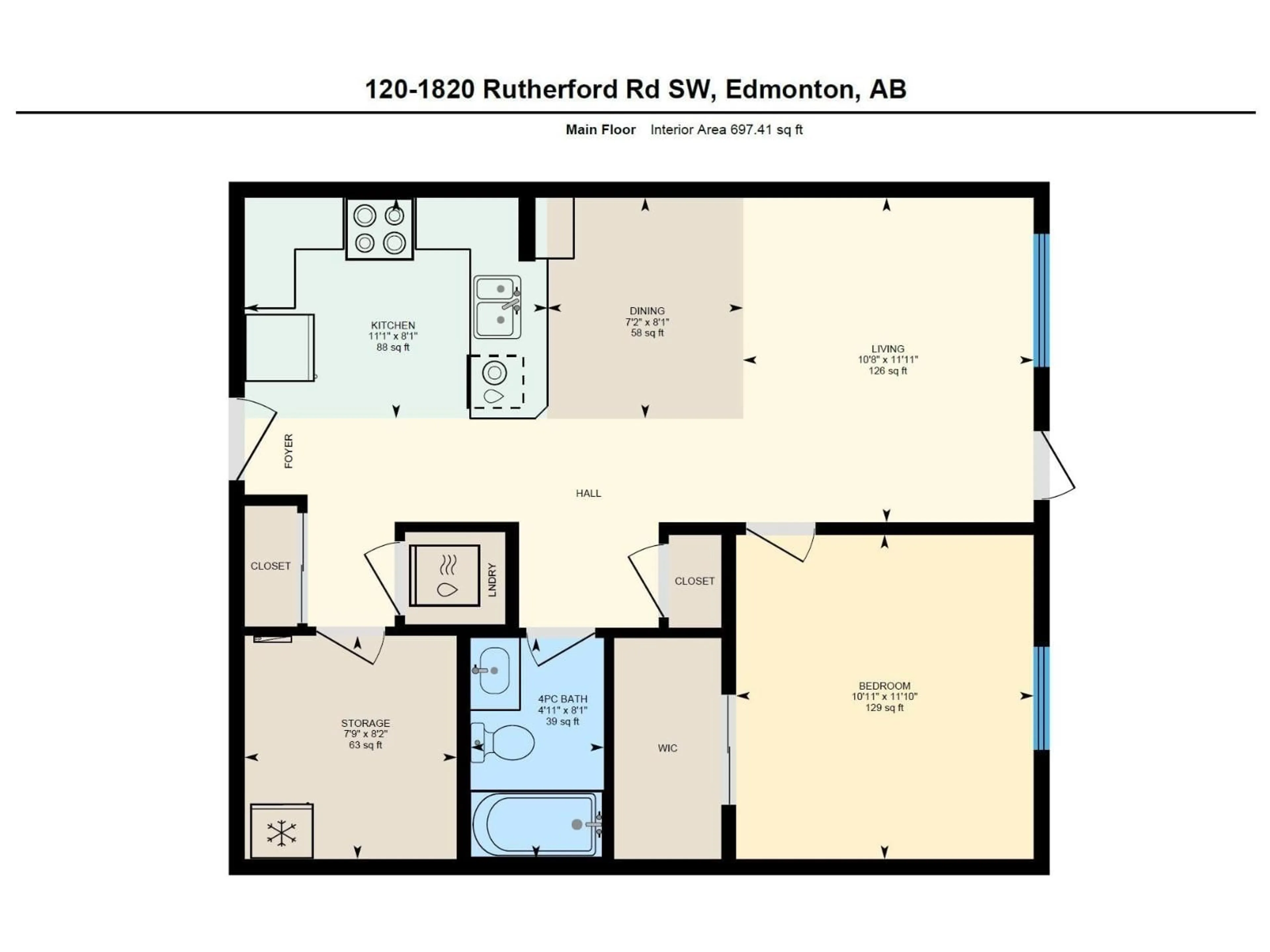 Floor plan for 120 - 120 RUTHERFORD RD, Edmonton Alberta T6W2K6