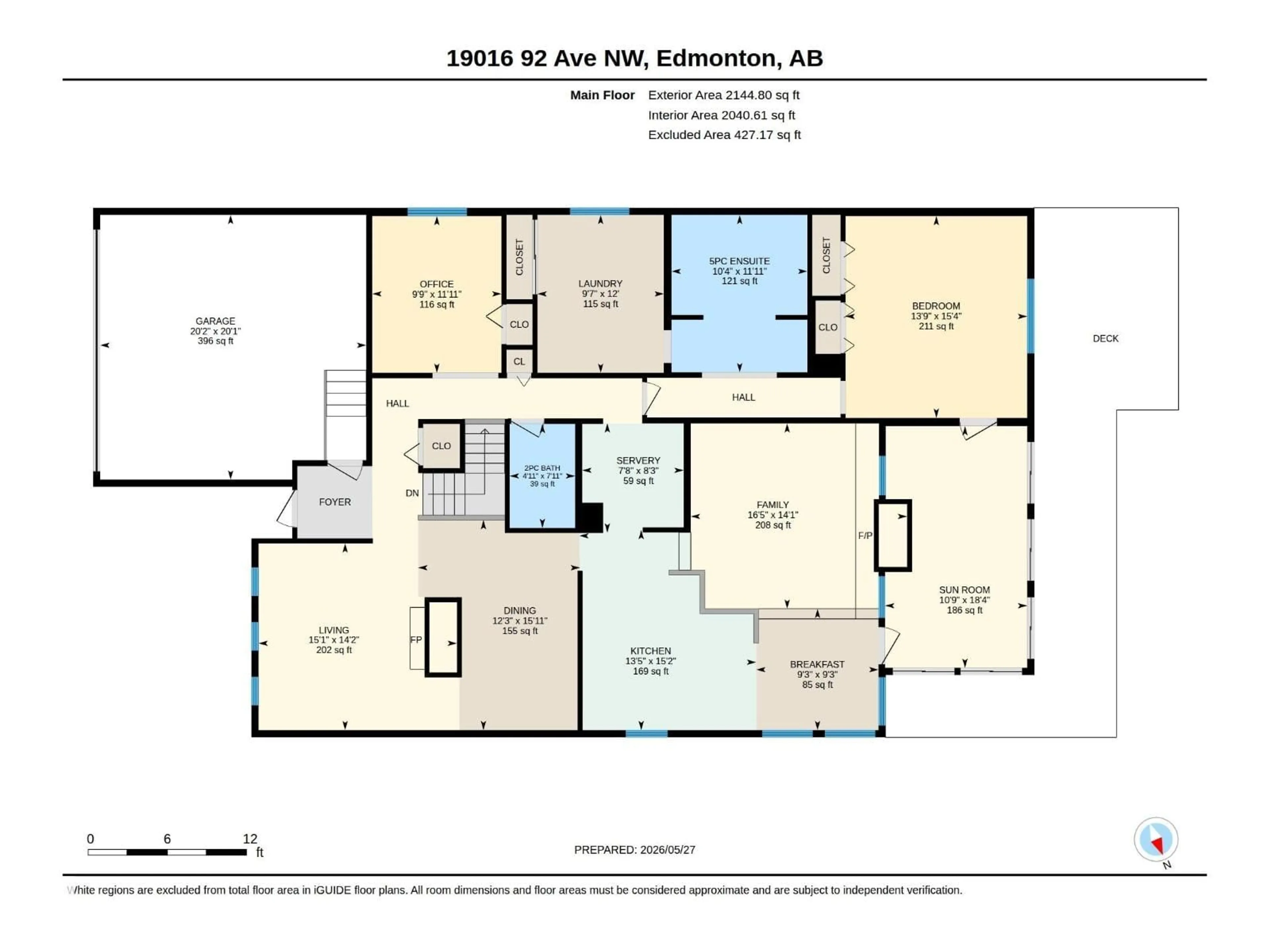 Floor plan for NW - 19016 92 AV, Edmonton Alberta T5T5P9