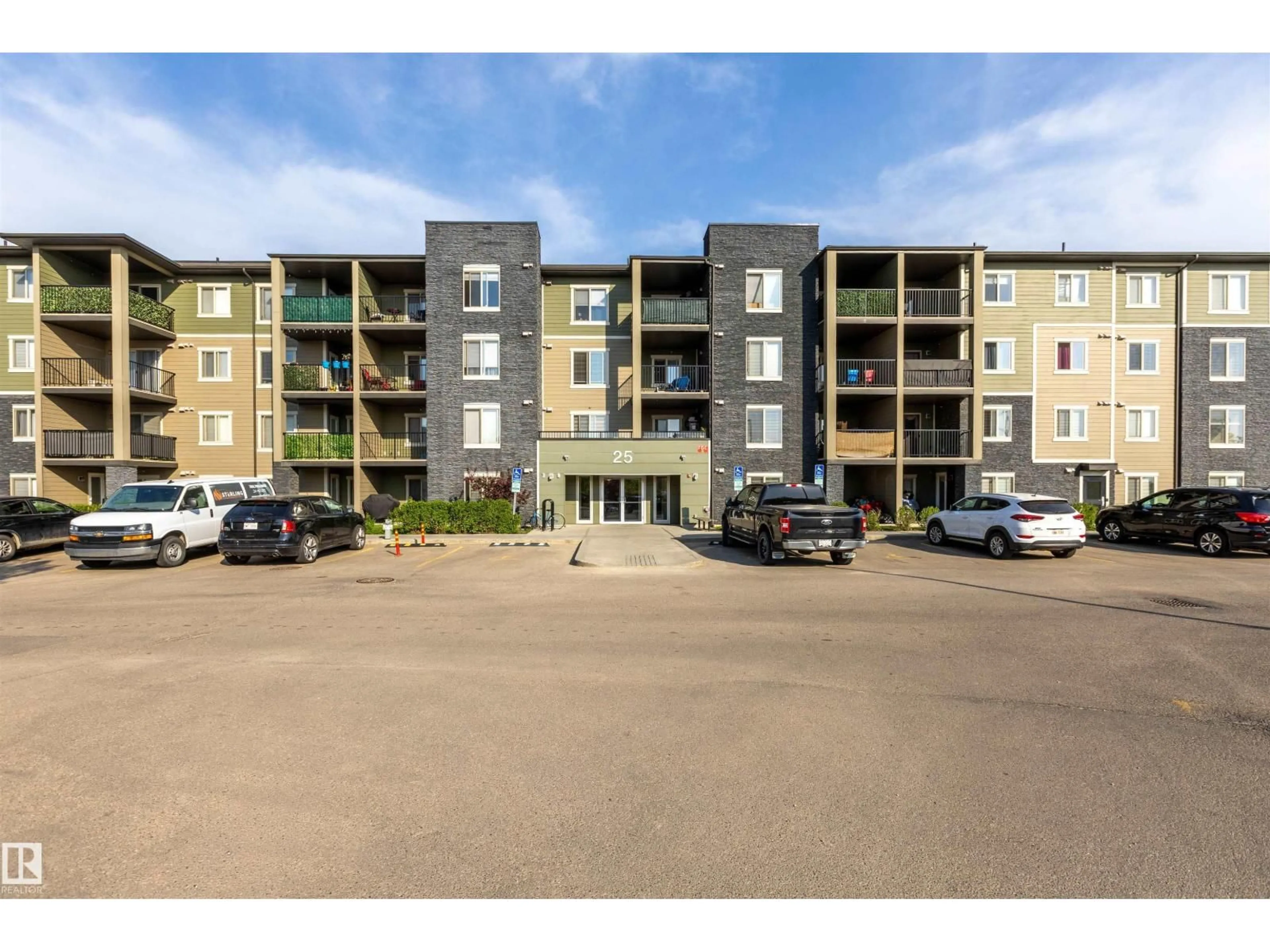 A pic from outside/outdoor area/front of a property/back of a property/a pic from drone, building for #403 - 25 ELEMENT DR, St. Albert Alberta T8N0A2