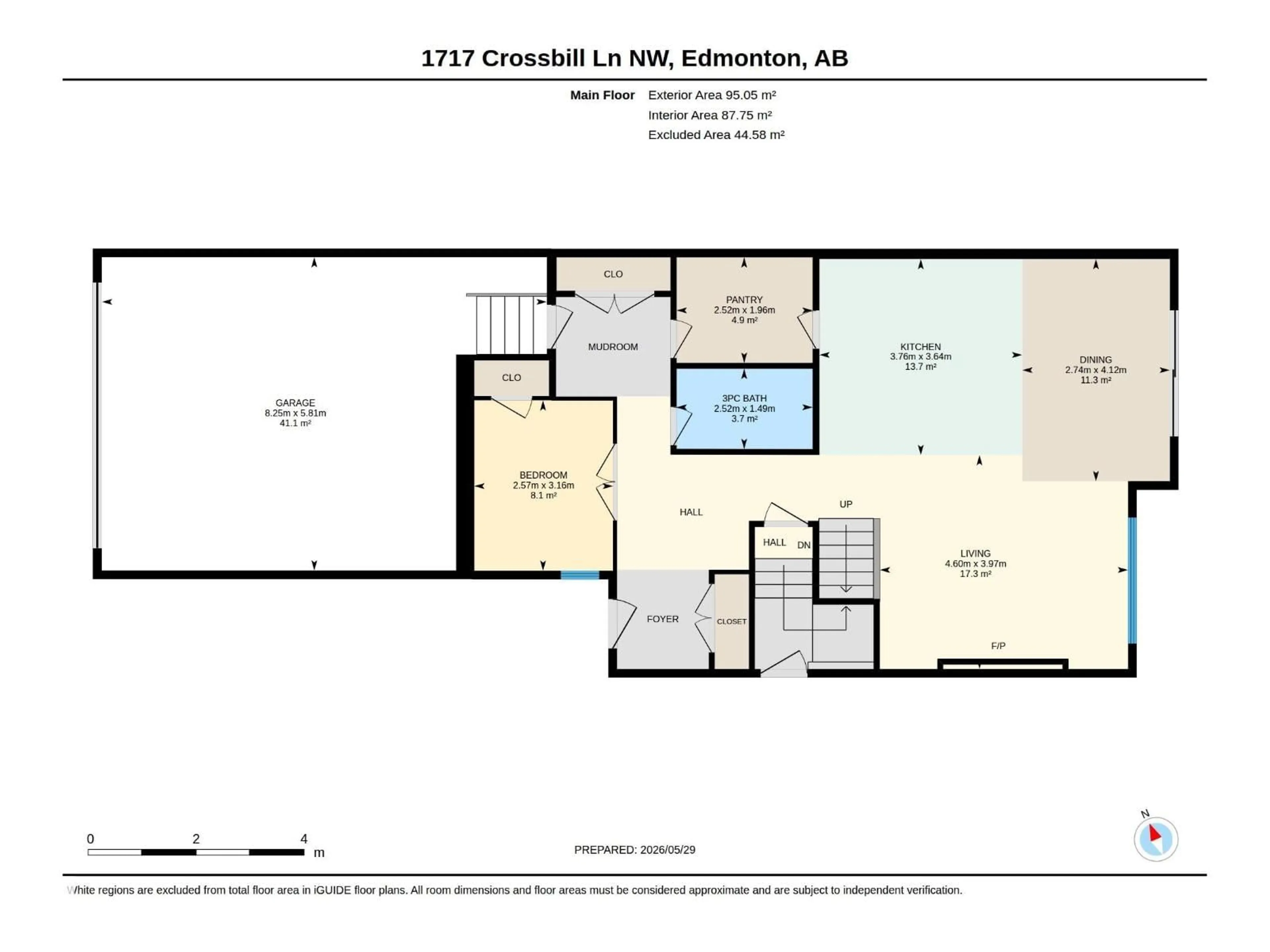 Floor plan for 1717 CROSSBILL LO, Edmonton Alberta T5S0V1