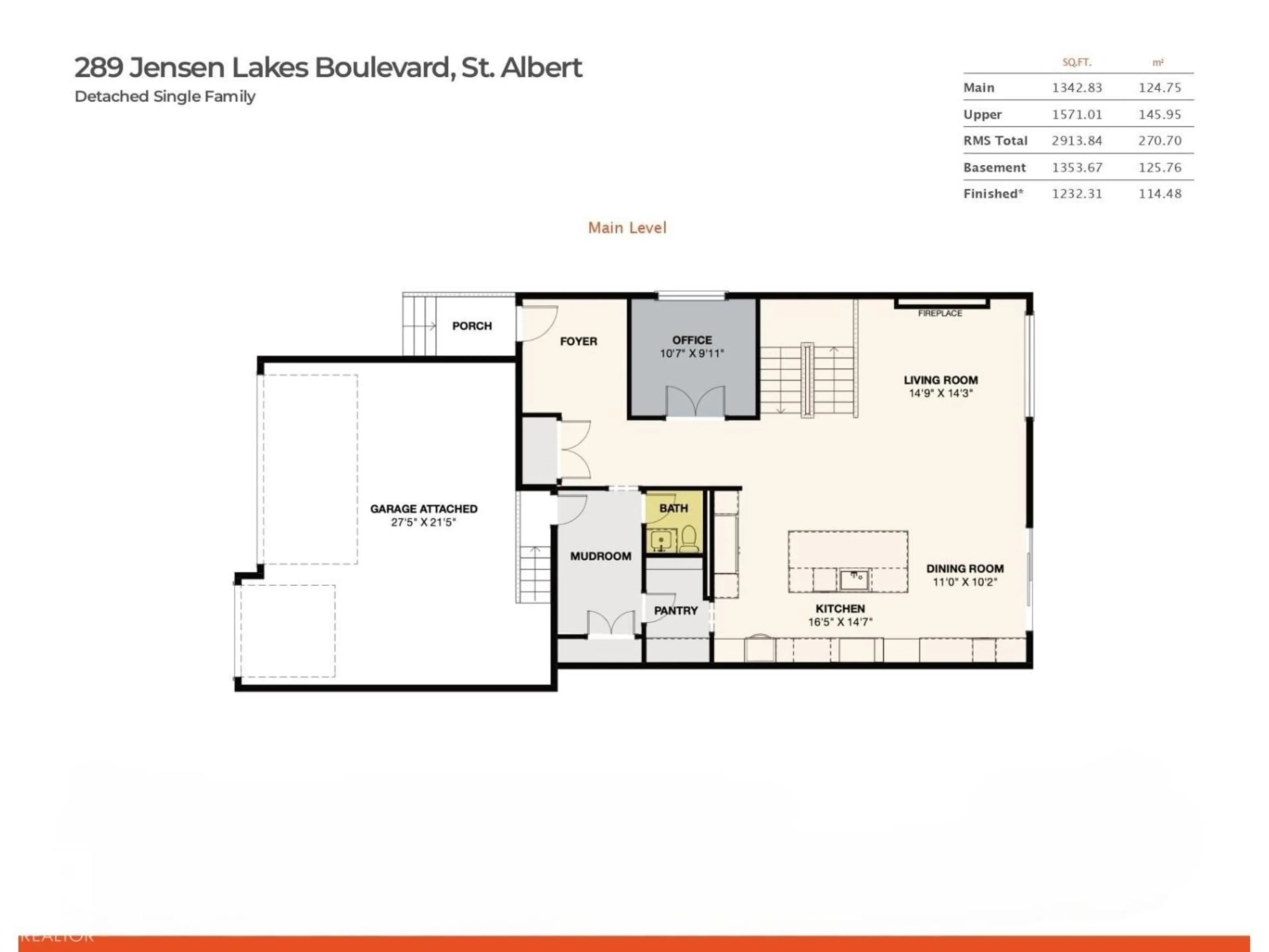 Floor plan for 289 JENSEN LAKES BV, St. Albert Alberta T8N7Z5