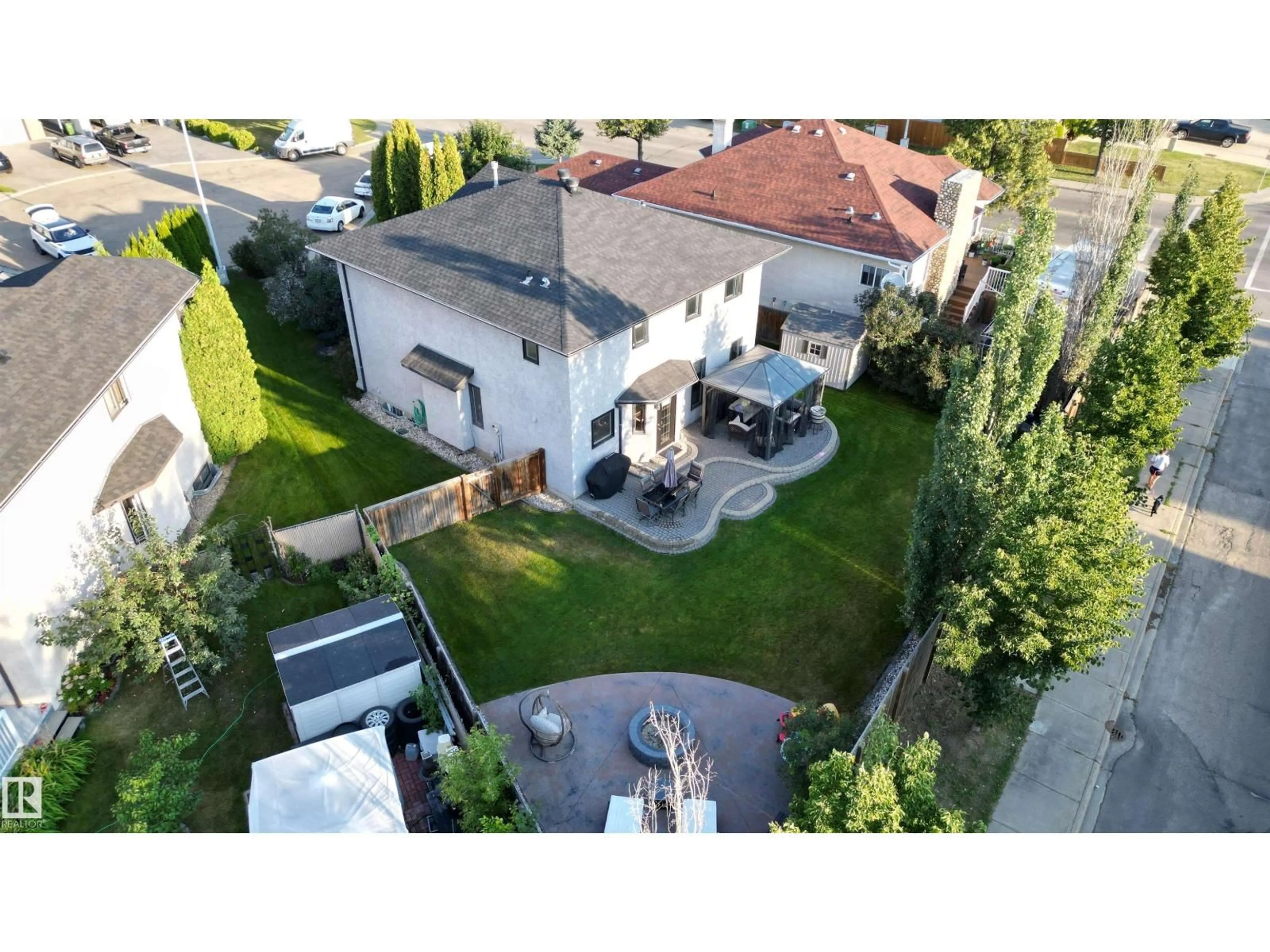 A pic from outside/outdoor area/front of a property/back of a property/a pic from drone, street for 8407 160 AV, Edmonton Alberta T5Z3E6