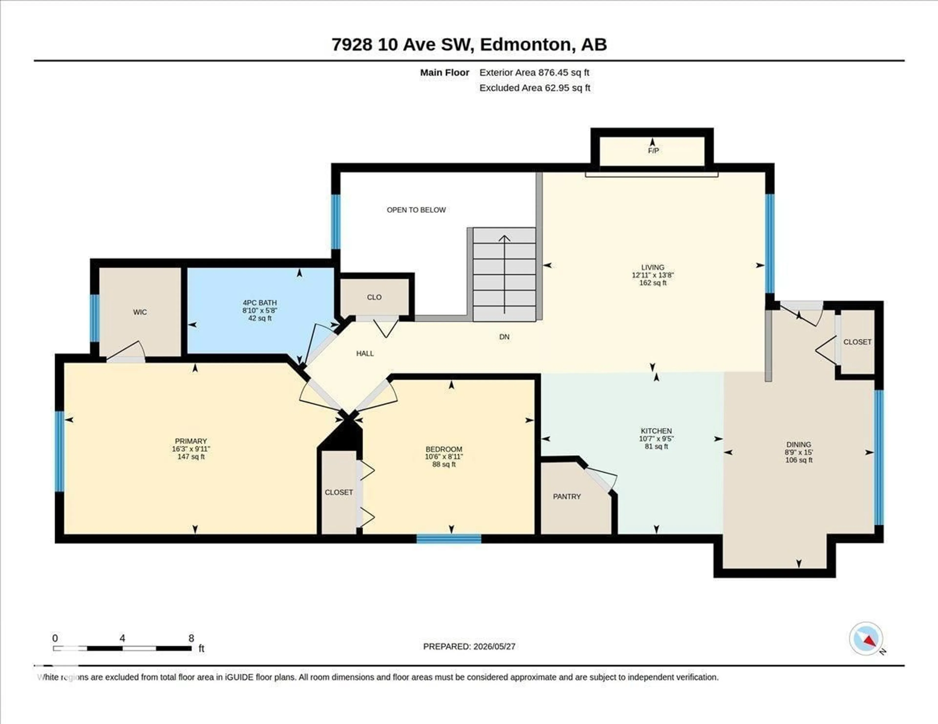 Floor plan for SW - 7928 10 AV, Edmonton Alberta T6X1E6