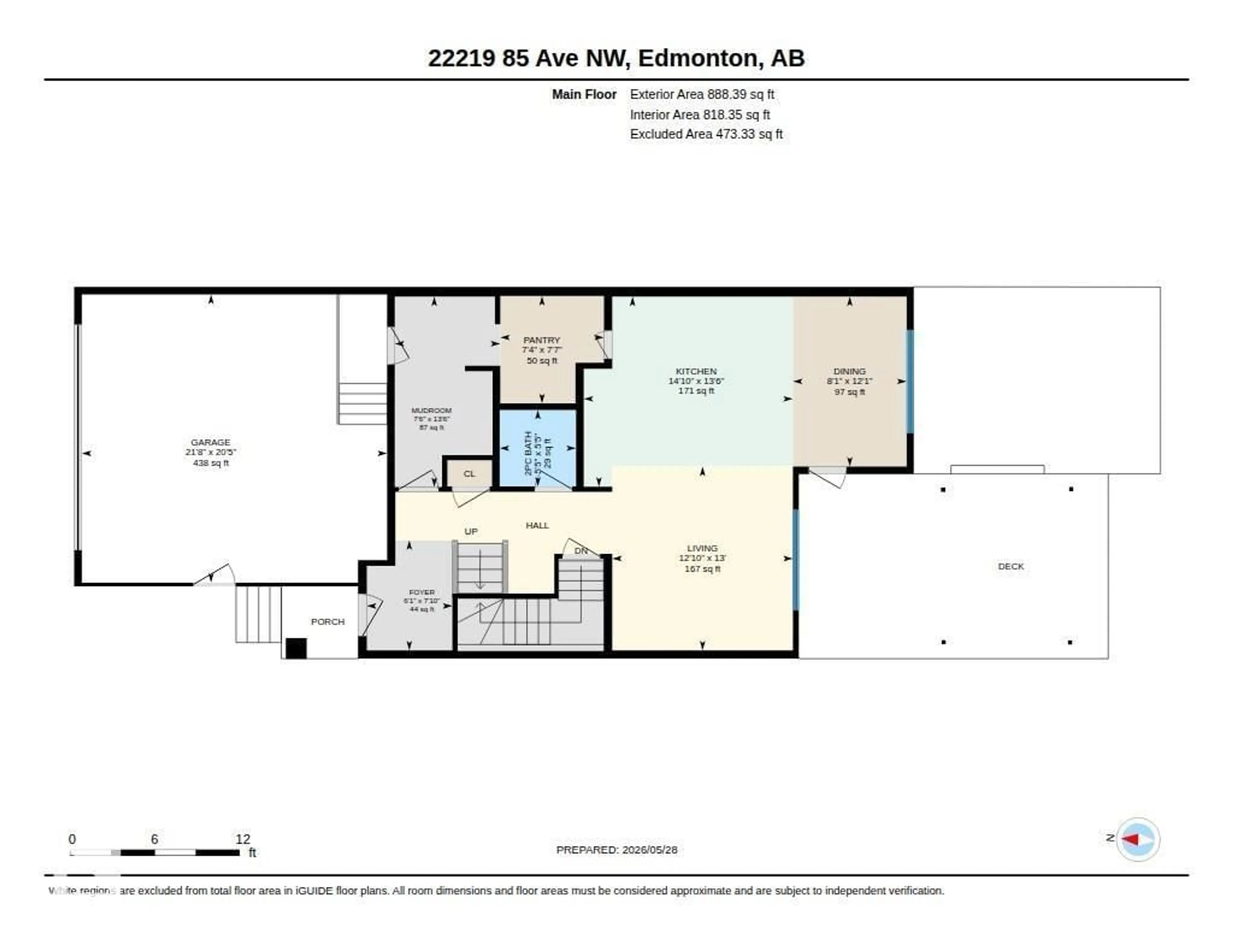 Floor plan for 22219 85 AV, Edmonton Alberta T5T7E4