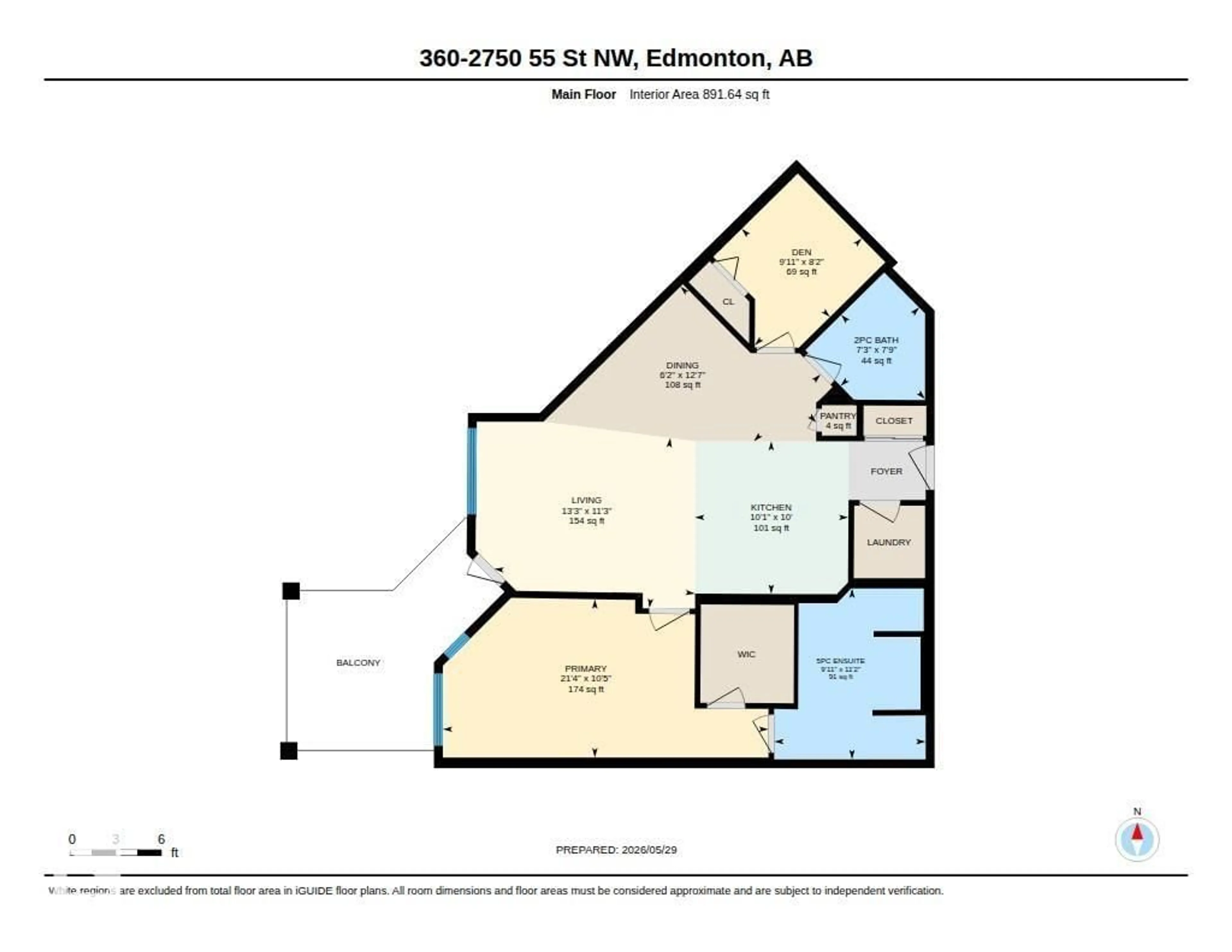 Floor plan for 360 2750 55 ST NW, Edmonton Alberta T6L7H5