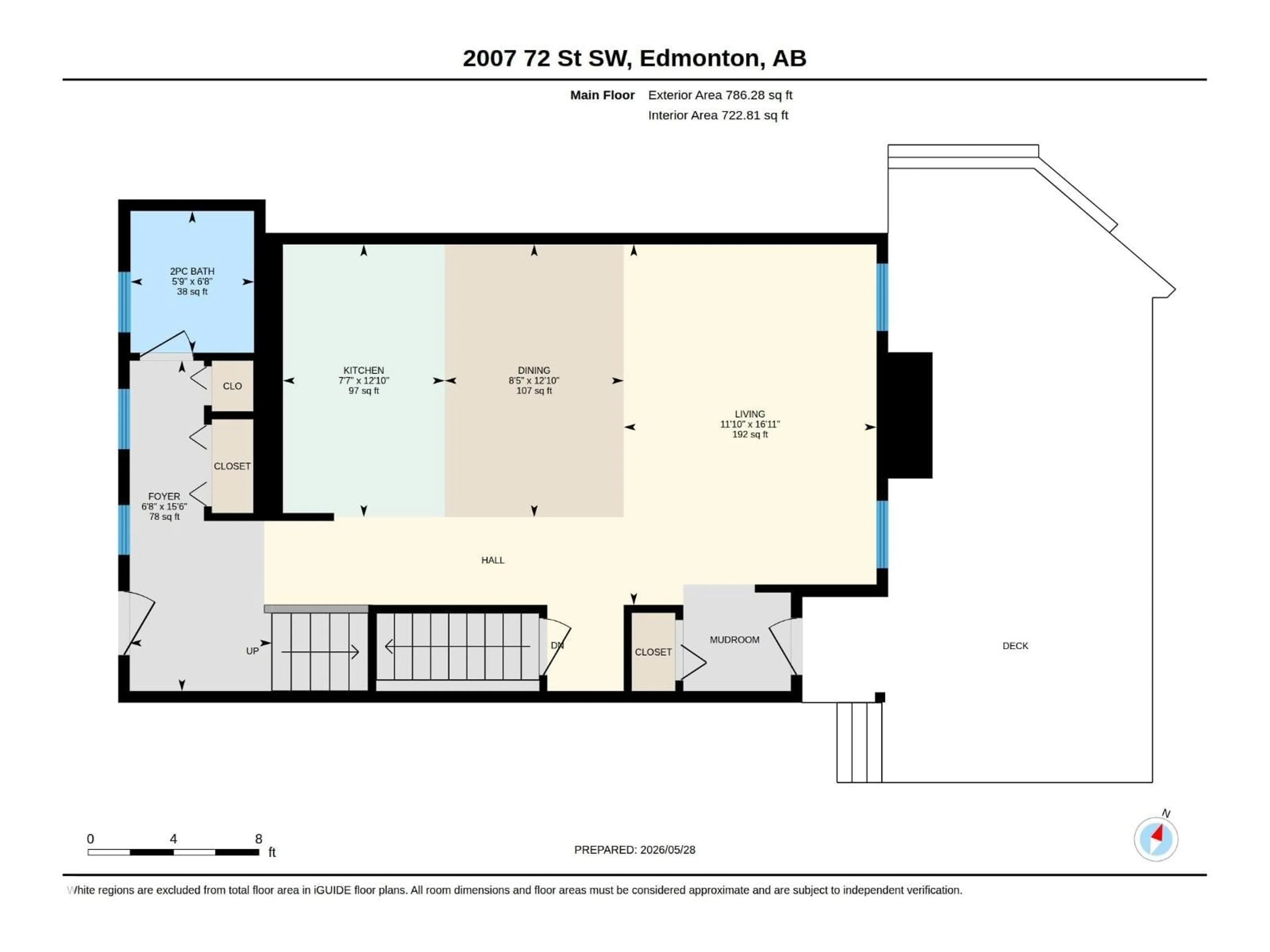 Floor plan for SW - 2007 72 ST, Edmonton Alberta T6X0L5