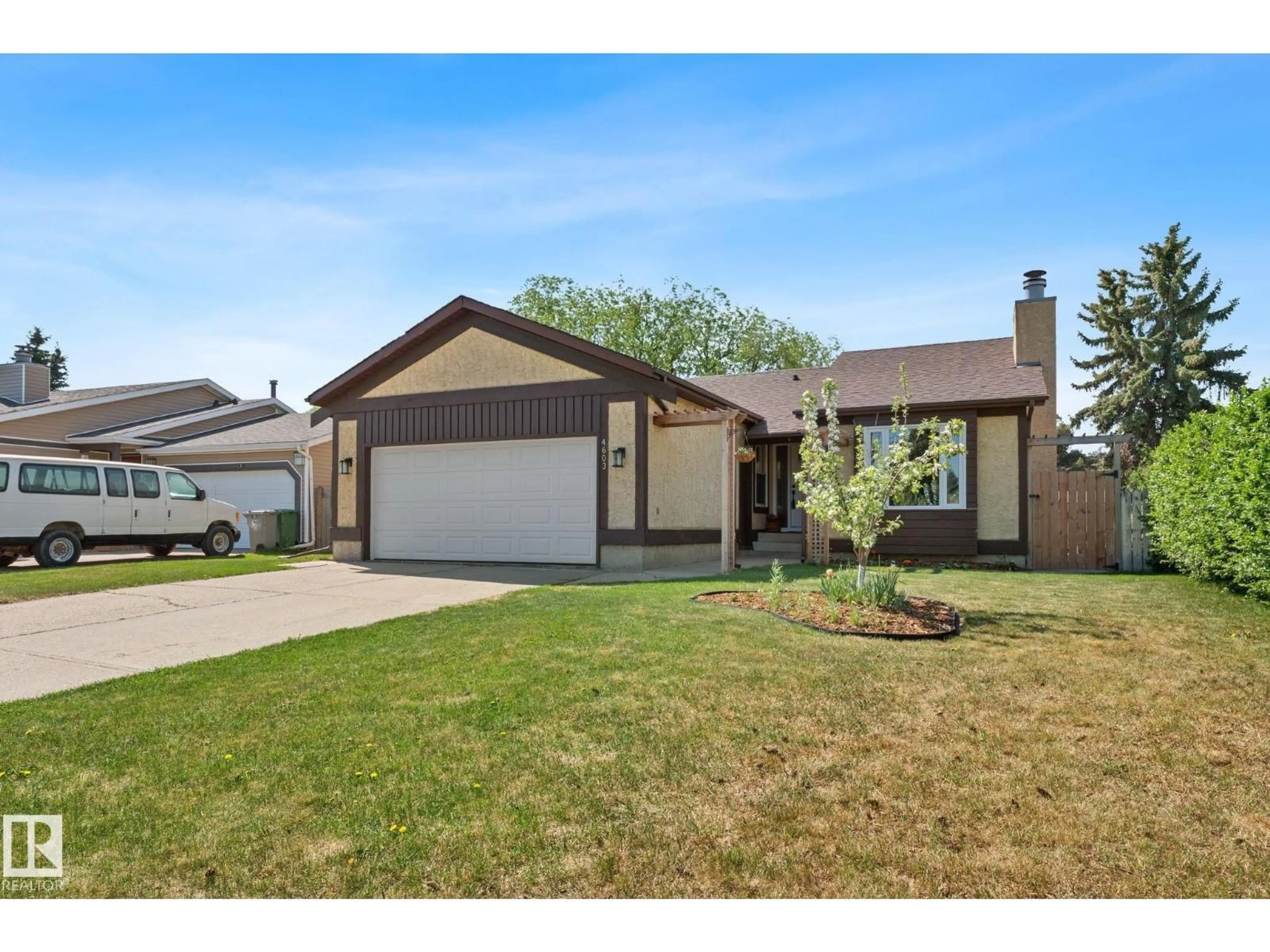 Home with vinyl exterior material, street for 4603 43 AV, Beaumont Alberta T4X1G2