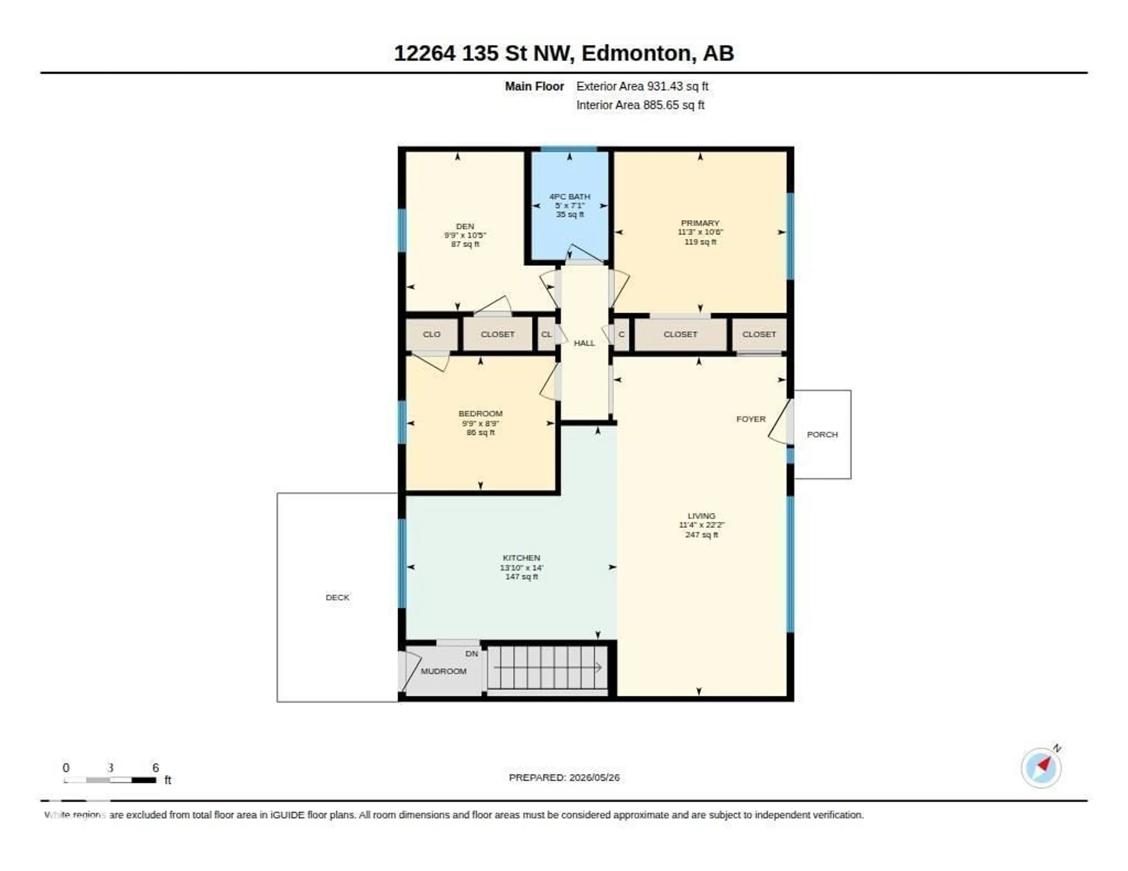 Floor plan for 12264 135 ST, Edmonton Alberta T5L1X2
