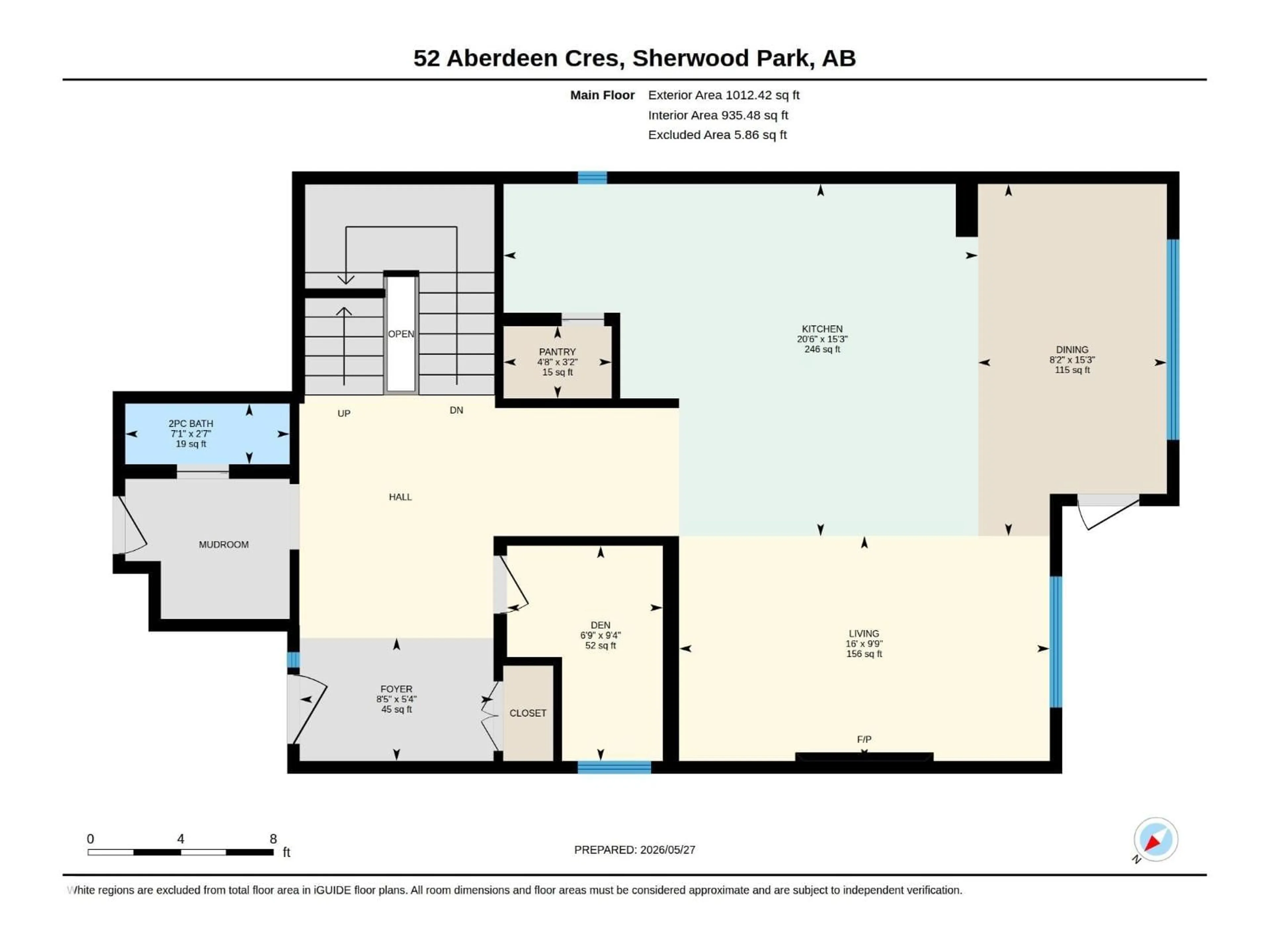 Floor plan for 52 ABERDEEN CR, Sherwood Park Alberta T8H1W7