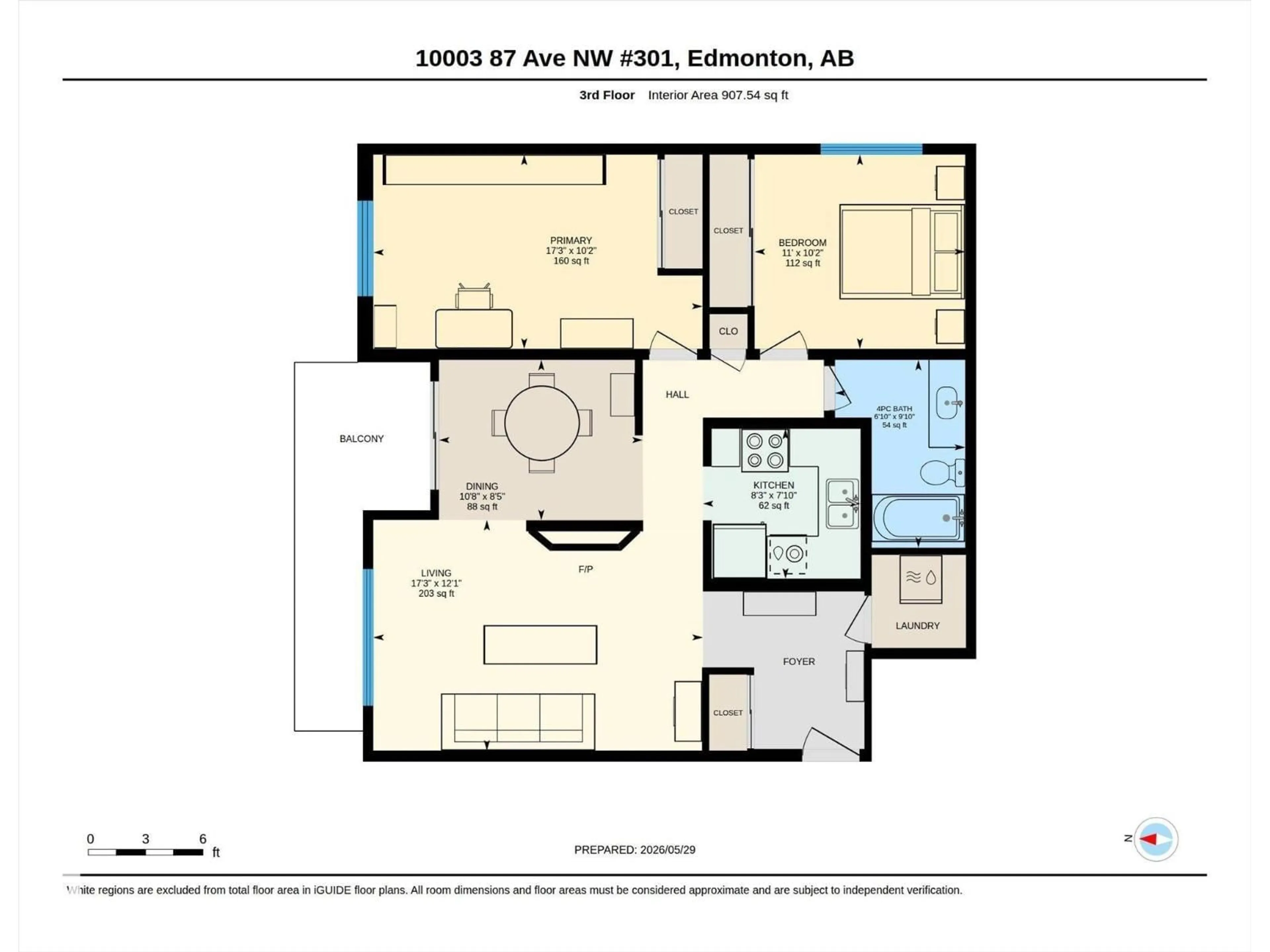 Floor plan for #301 - 10003 87 AV NW, Edmonton Alberta T6E2P1