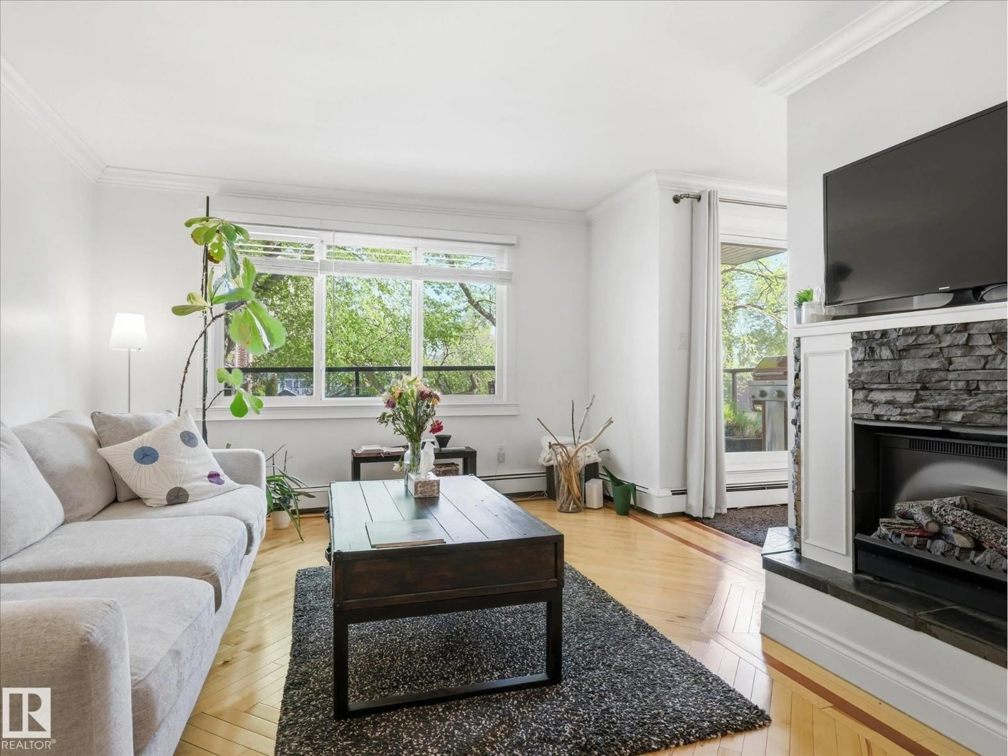 Living room with furniture, unknown for #301 - 10003 87 AV NW, Edmonton Alberta T6E2P1