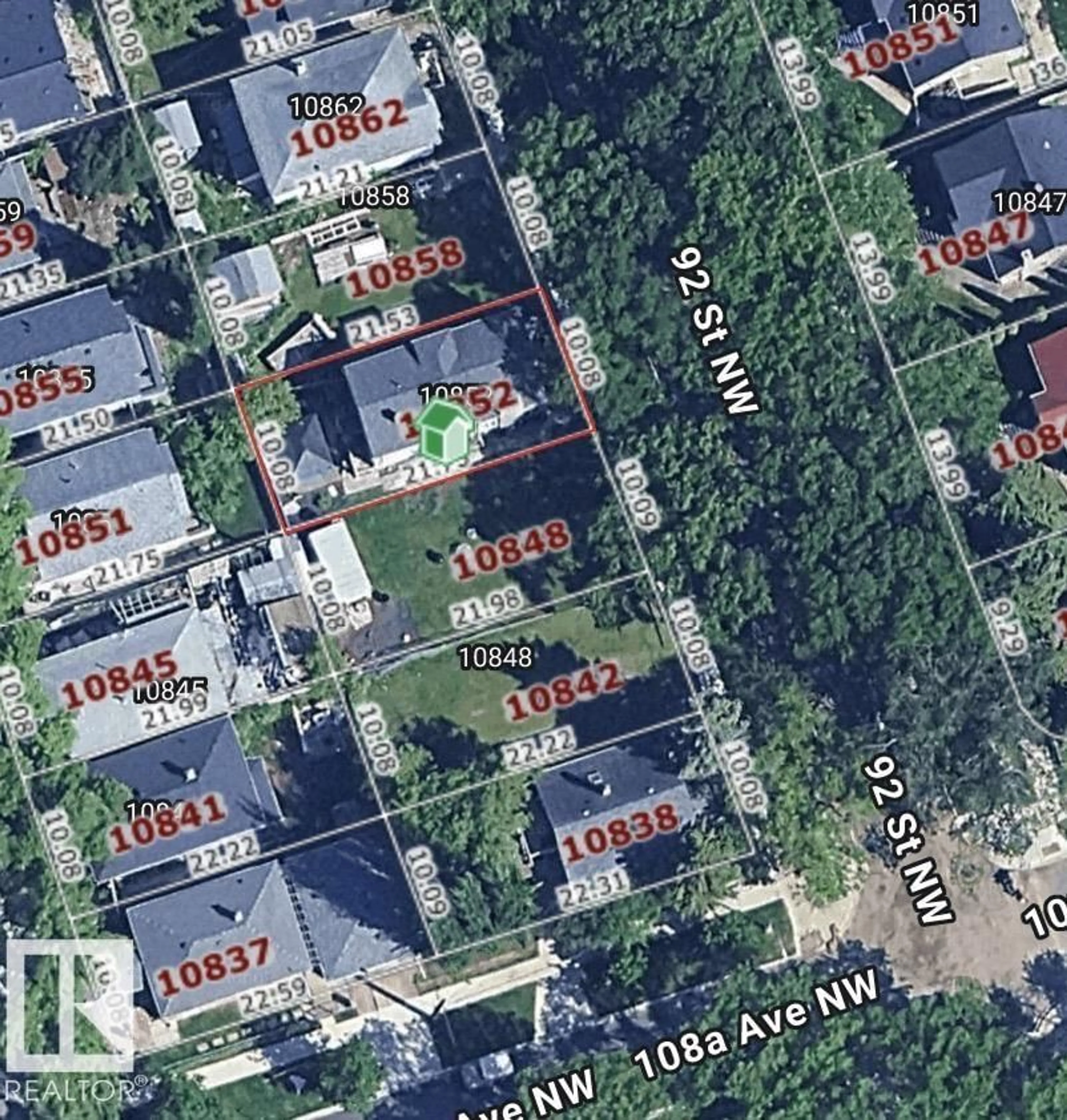 Picture of a map for NW - 10852 92 ST, Edmonton Alberta T5H1V8