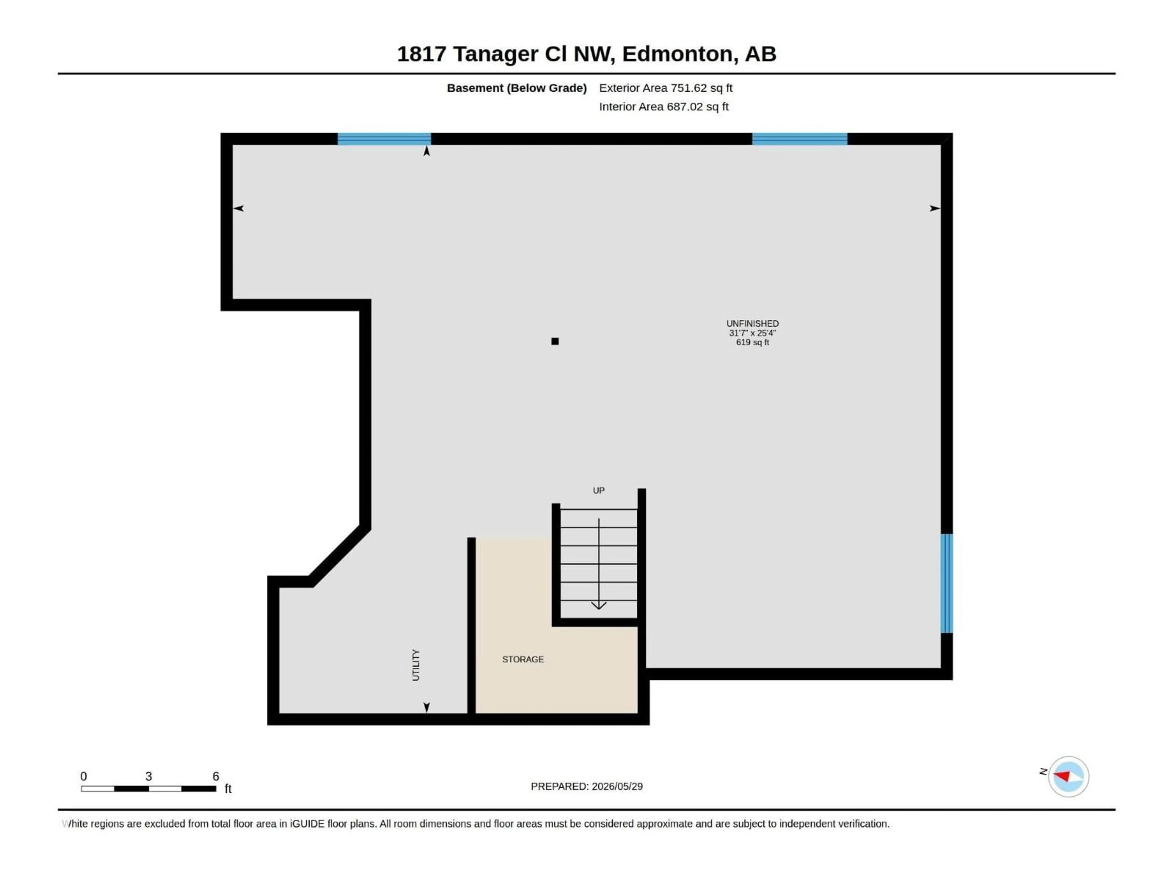 Floor plan for 1817 TANAGER CL, Edmonton Alberta T5S0N2