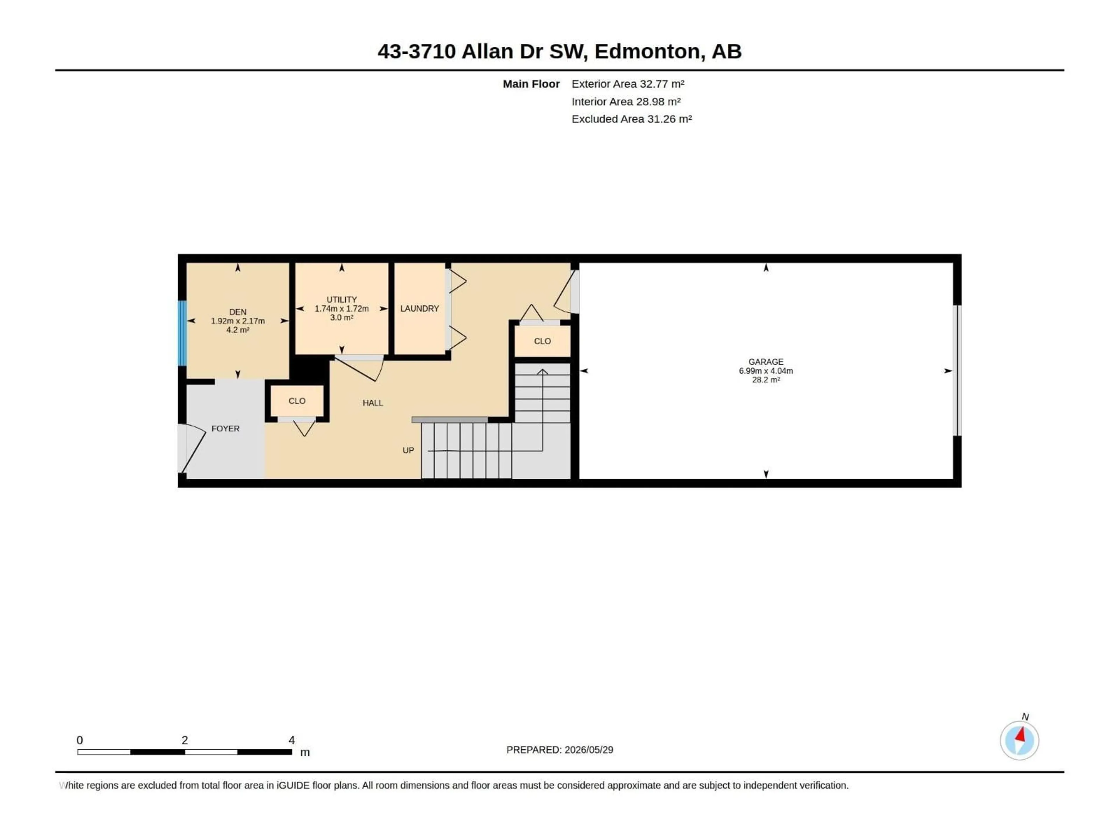 Floor plan for 43 - 3710 ALLAN DR, Edmonton Alberta T6W2C4