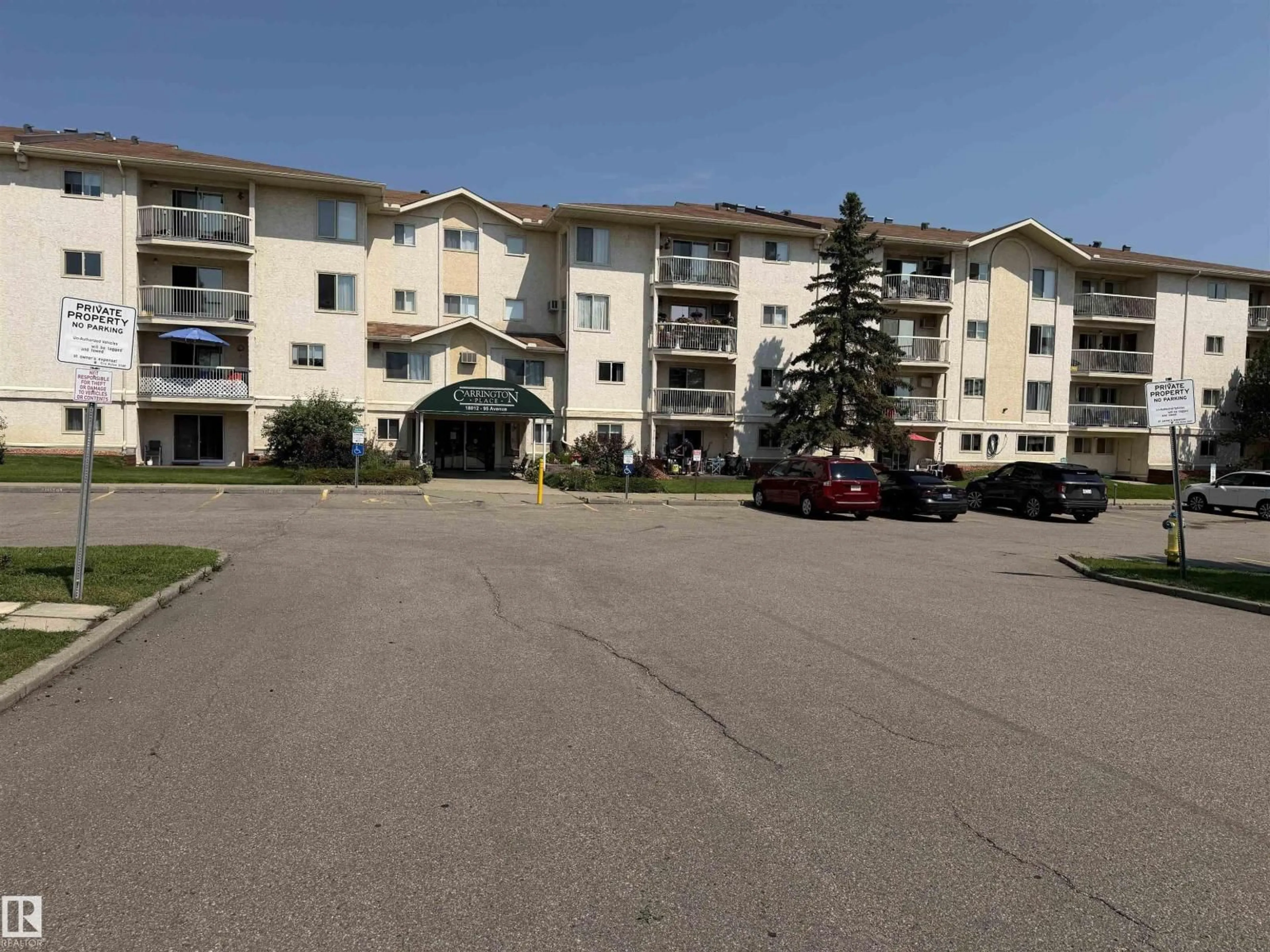 A pic from outside/outdoor area/front of a property/back of a property/a pic from drone, building for 207 - 18012 95 AV, Edmonton Alberta T5T5Z2