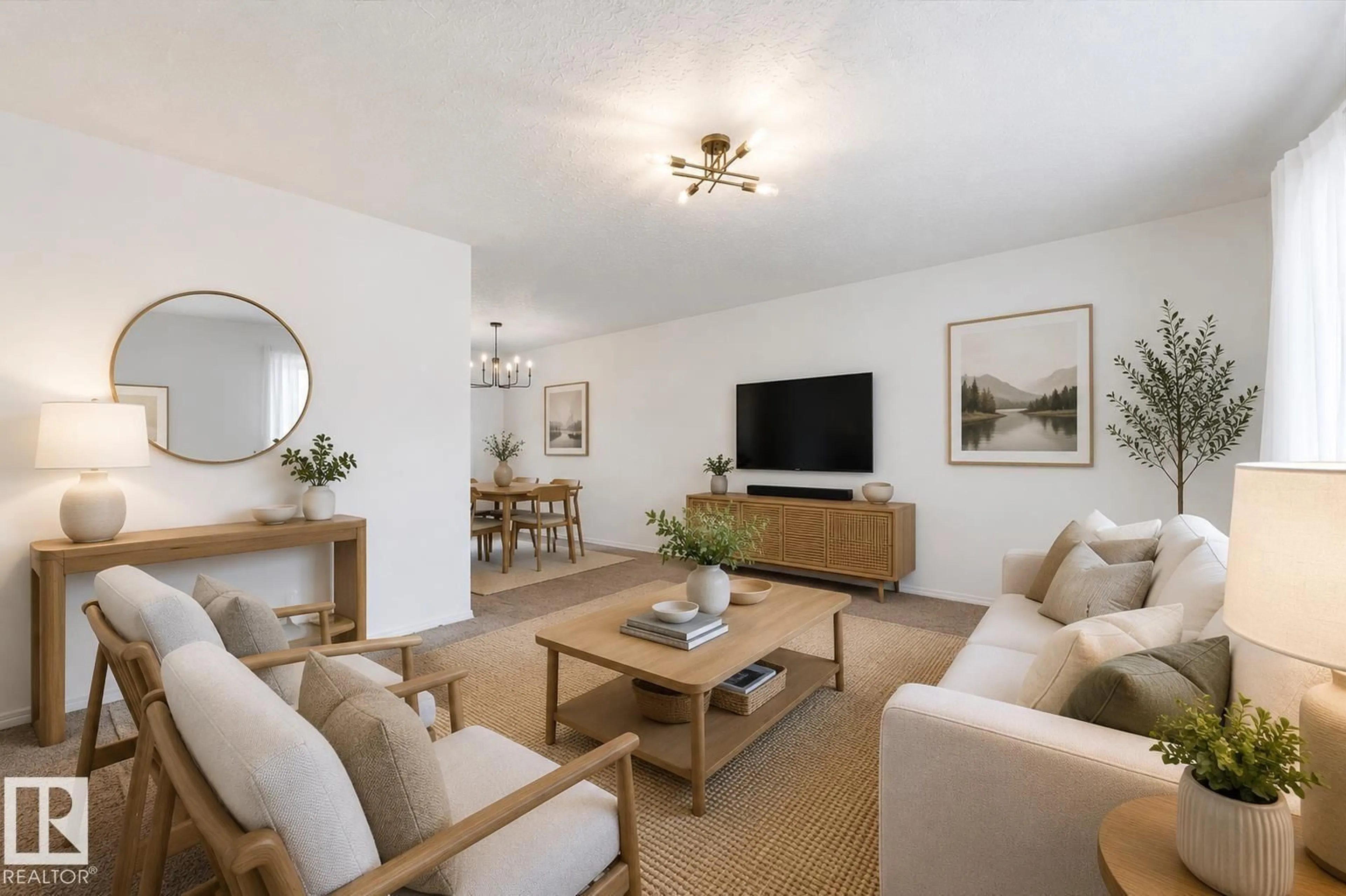 Living room with furniture, wood/laminate floor for 8911 149 ST, Edmonton Alberta T5R1B7