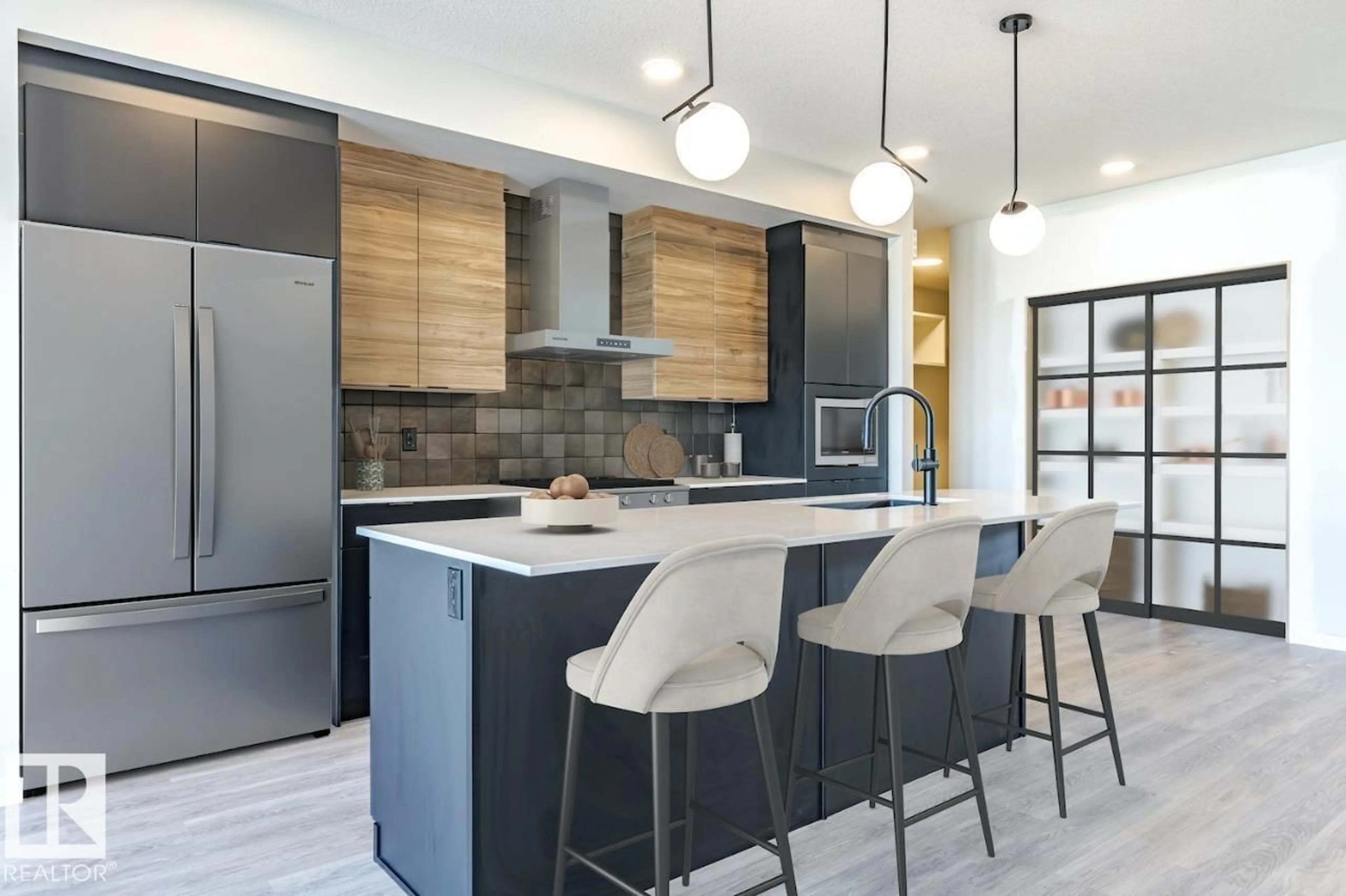 Contemporary kitchen, ceramic/tile floor for 7387 KLAPSTEIN CR, Edmonton Alberta T6W0A6
