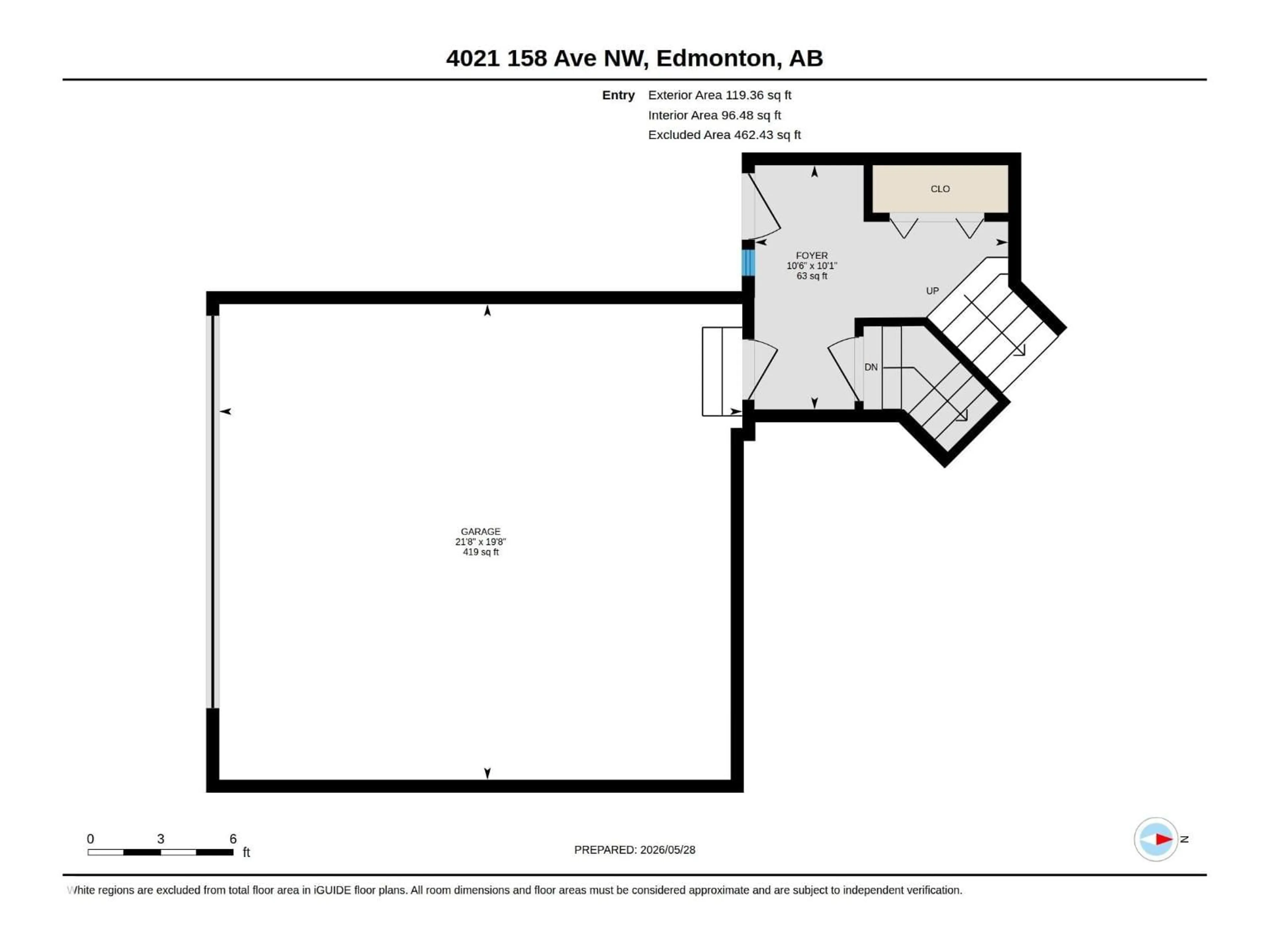 Floor plan for 4021 158 AV, Edmonton Alberta T5Y0A3