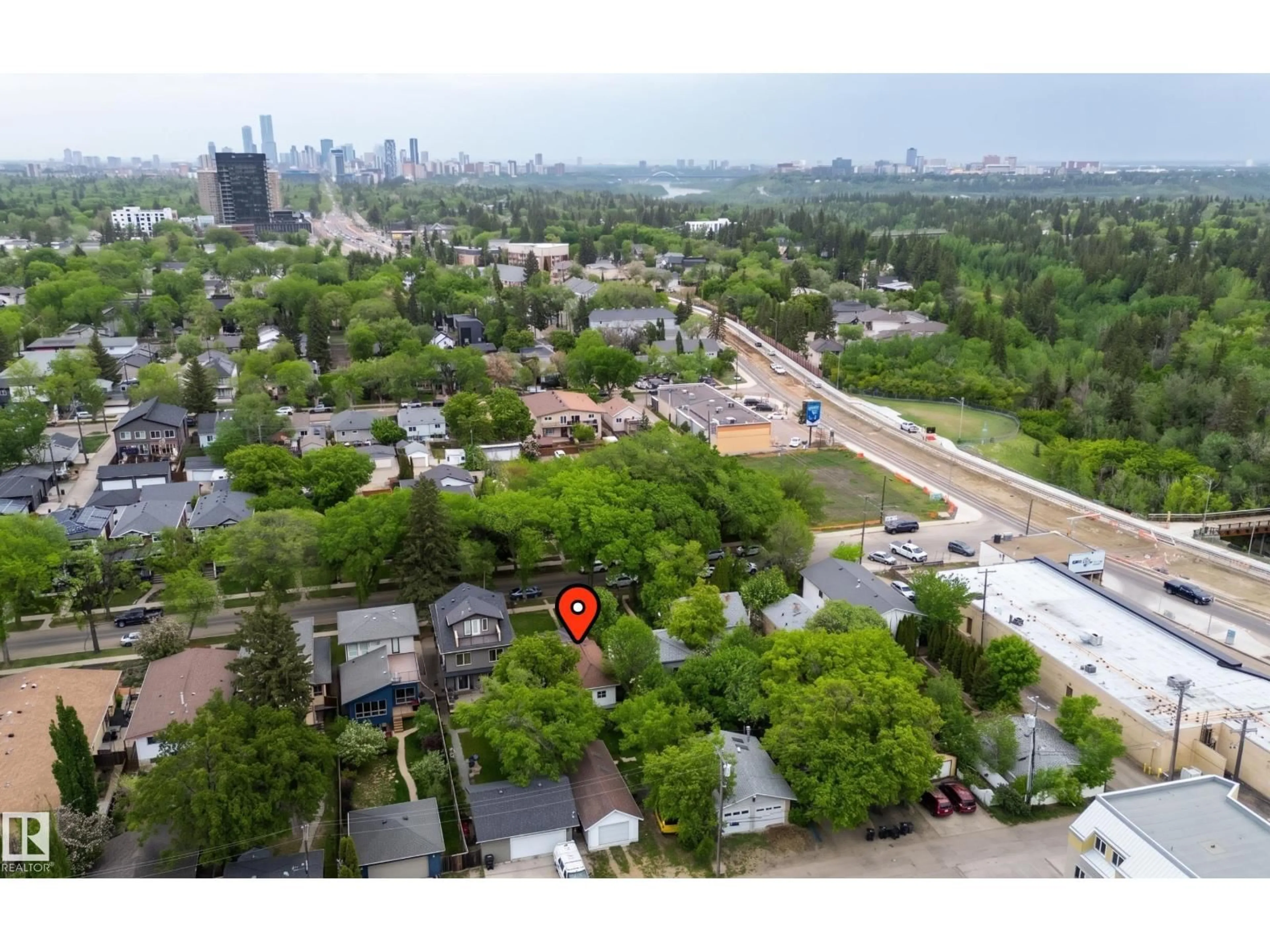A pic from outside/outdoor area/front of a property/back of a property/a pic from drone, city buildings view from balcony for NW - 10226 148 ST, Edmonton Alberta T5N3G4