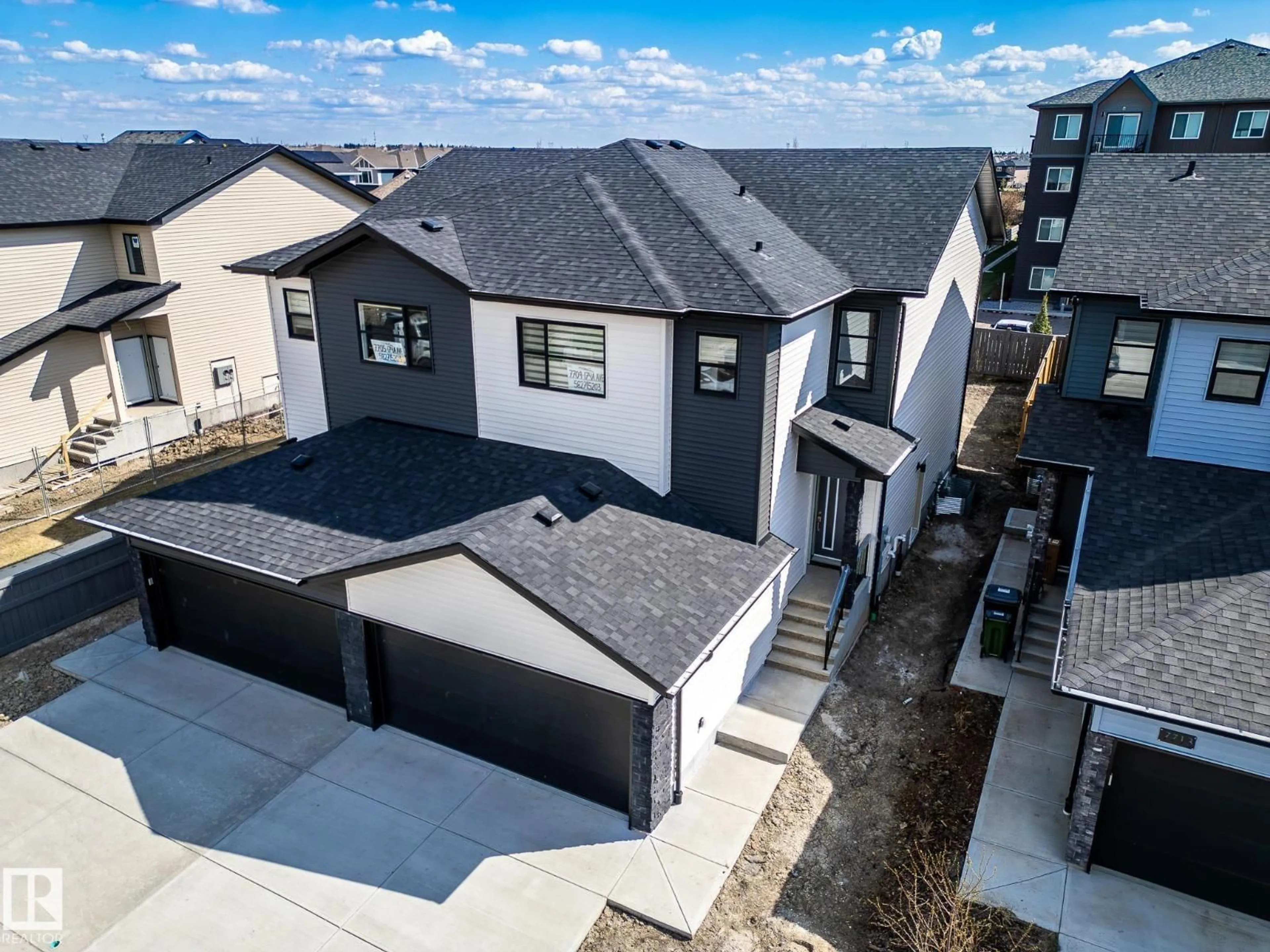 A pic from outside/outdoor area/front of a property/back of a property/a pic from drone, street for 7705 174A AV, Edmonton Alberta T5Z0W5