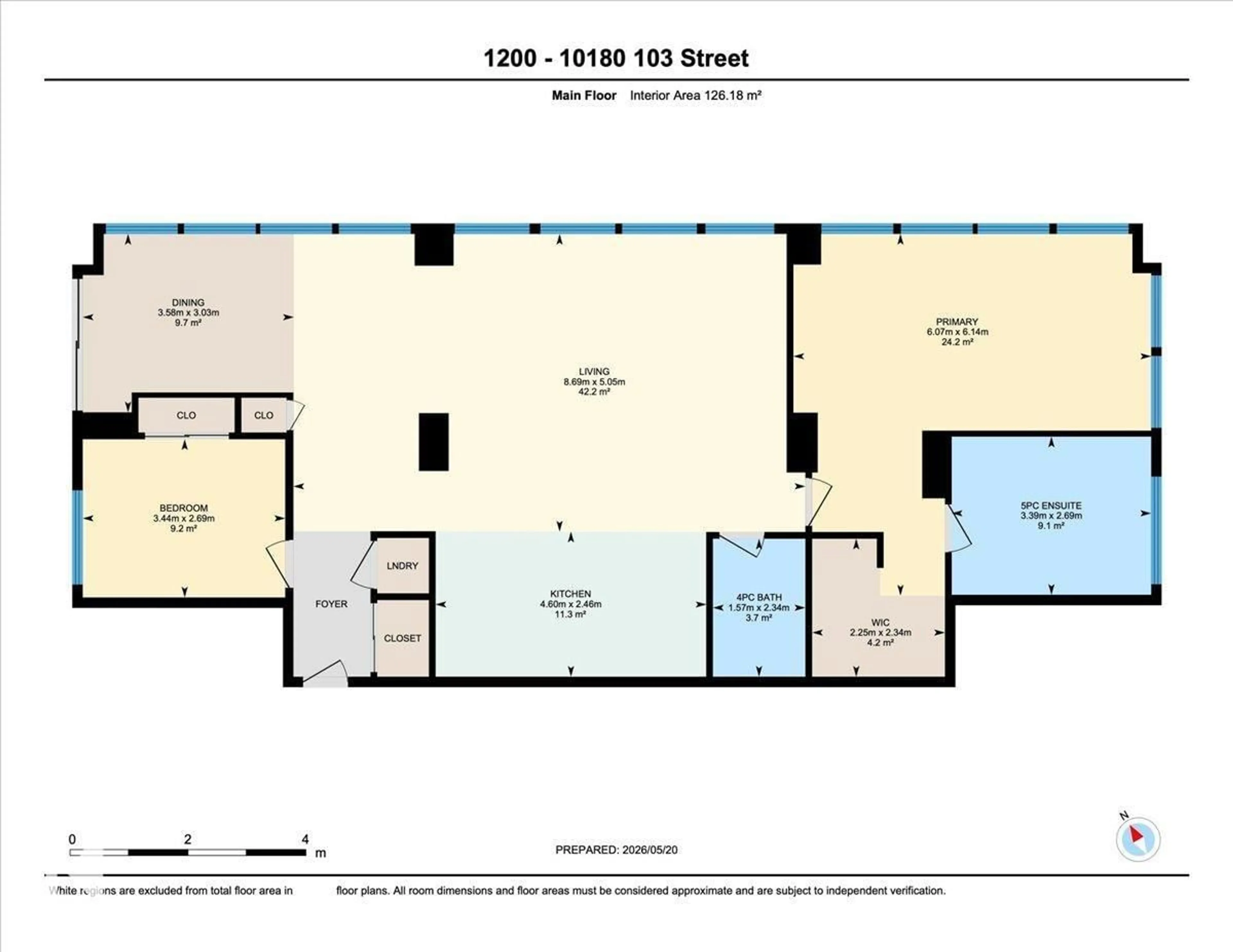 Floor plan for 1200 10180 103 ST NW, Edmonton Alberta T5J0L1