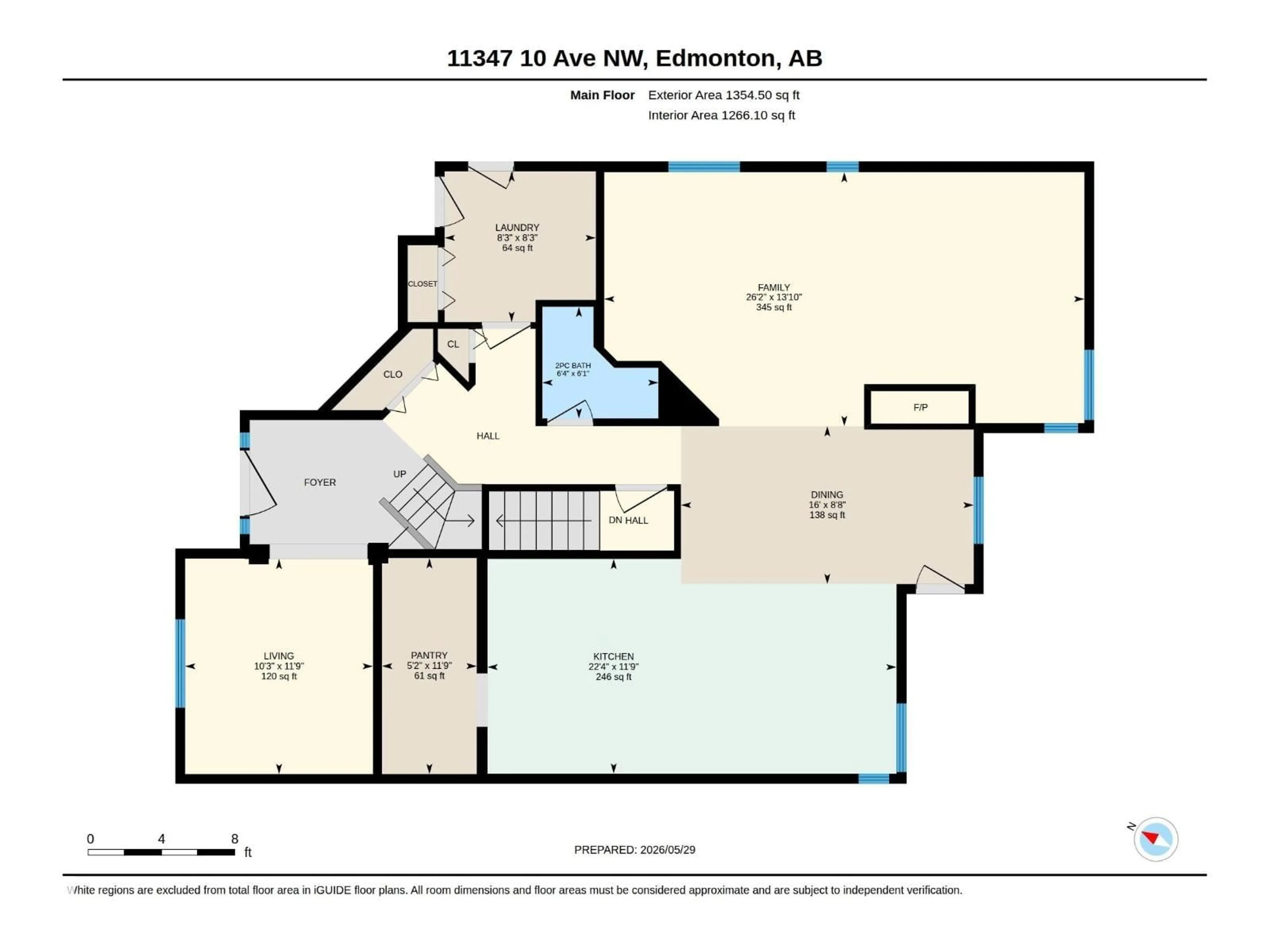 Floor plan for 11347 10 AV, Edmonton Alberta T6J6S9