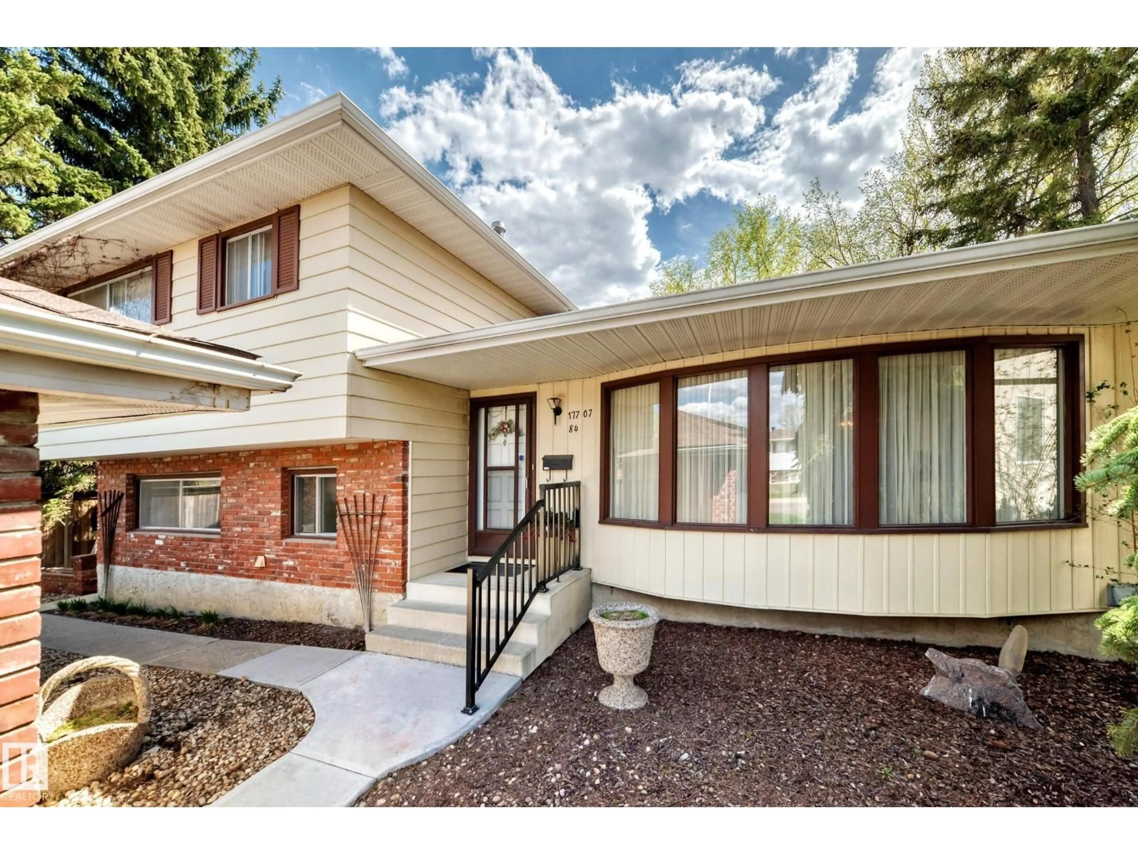 Home with brick exterior material, street for 17707 84 AV, Edmonton Alberta T5T0N5