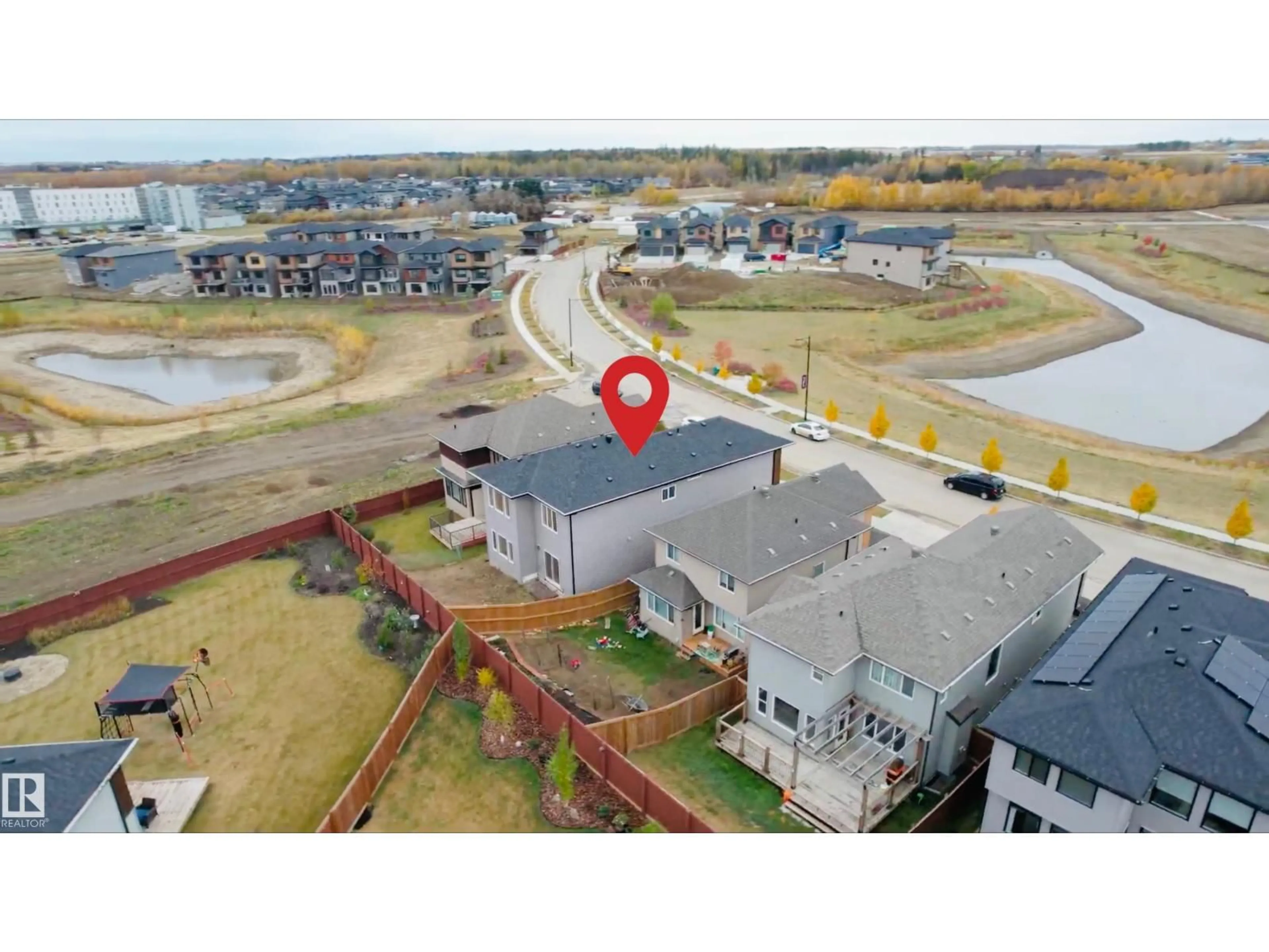 A pic from outside/outdoor area/front of a property/back of a property/a pic from drone, water/lake/river/ocean view for 22 TIMBRE WY, Spruce Grove Alberta T7X0A7