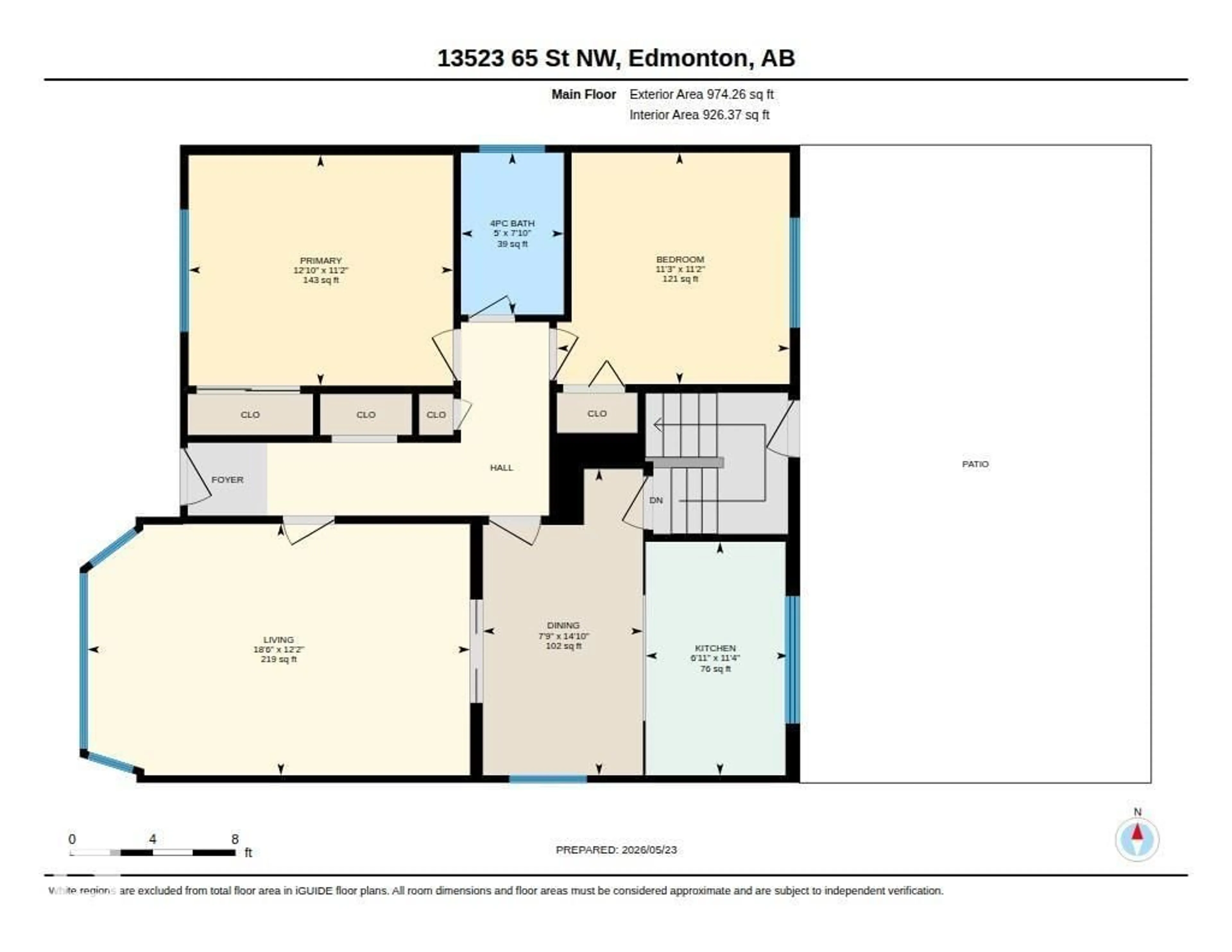 Floor plan for NW - 13523 65 ST, Edmonton Alberta T5A1A5
