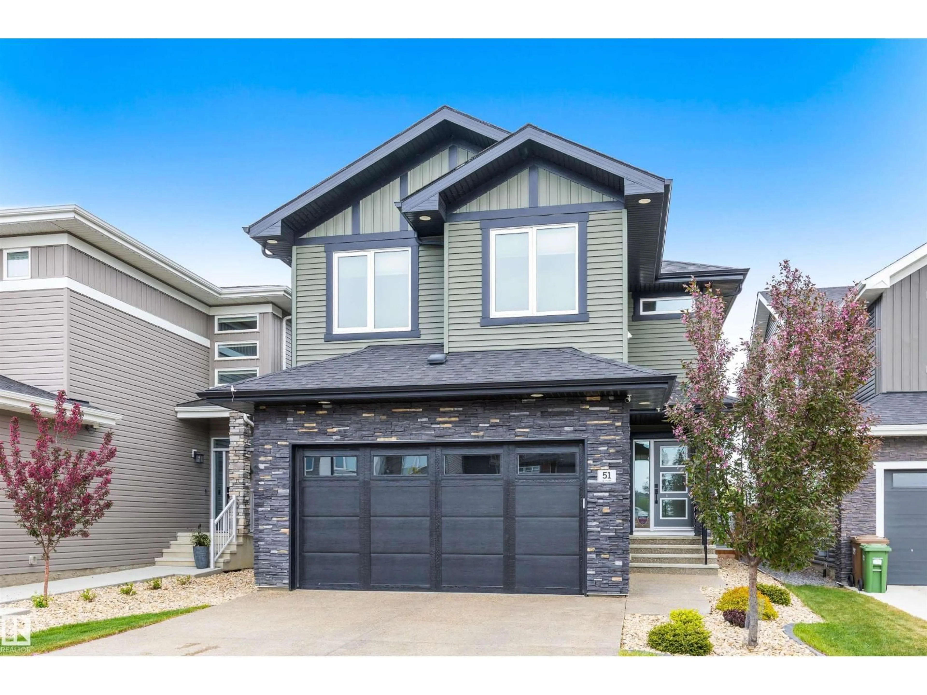 Home with vinyl exterior material, street for 51 ENCORE CR, St. Albert Alberta T8N7W2