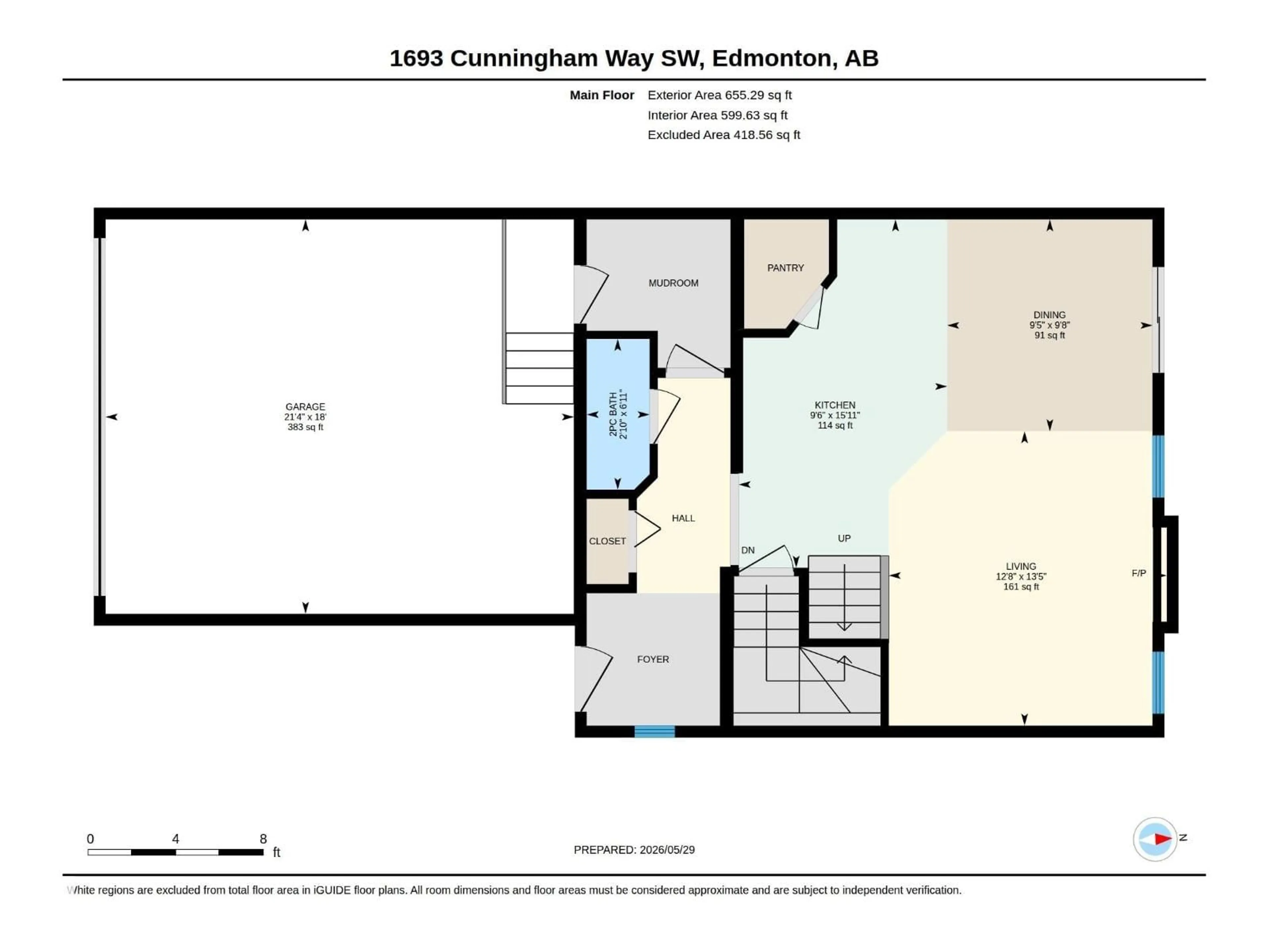 Floor plan for 1692 CUNNINGHAM WY, Edmonton Alberta T6W0W5
