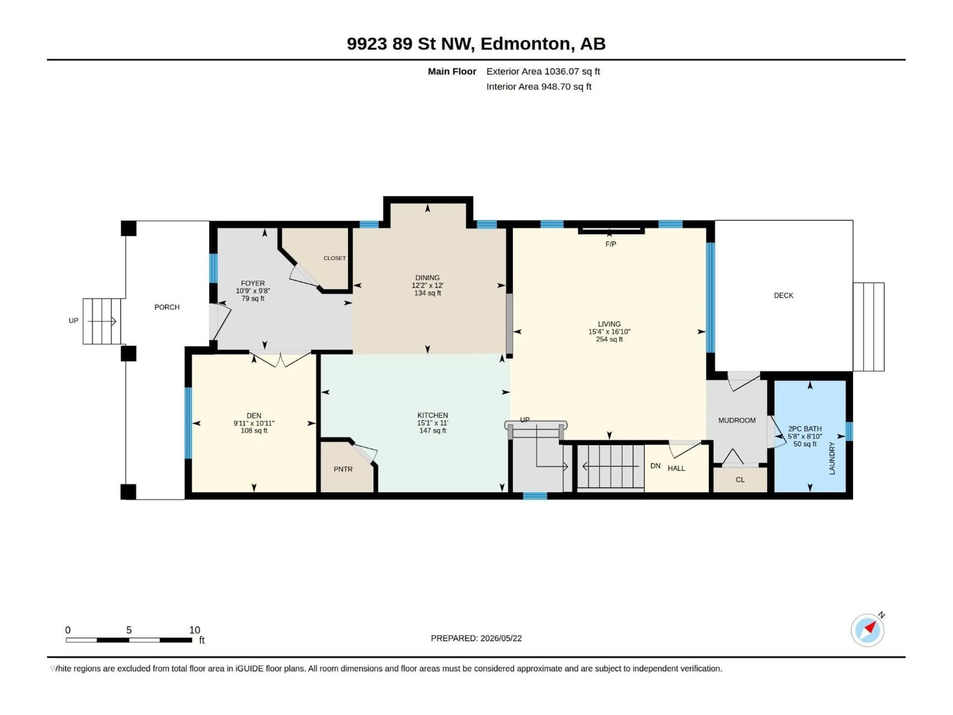 Floor plan for 9923 89 ST, Edmonton Alberta T5H4N3