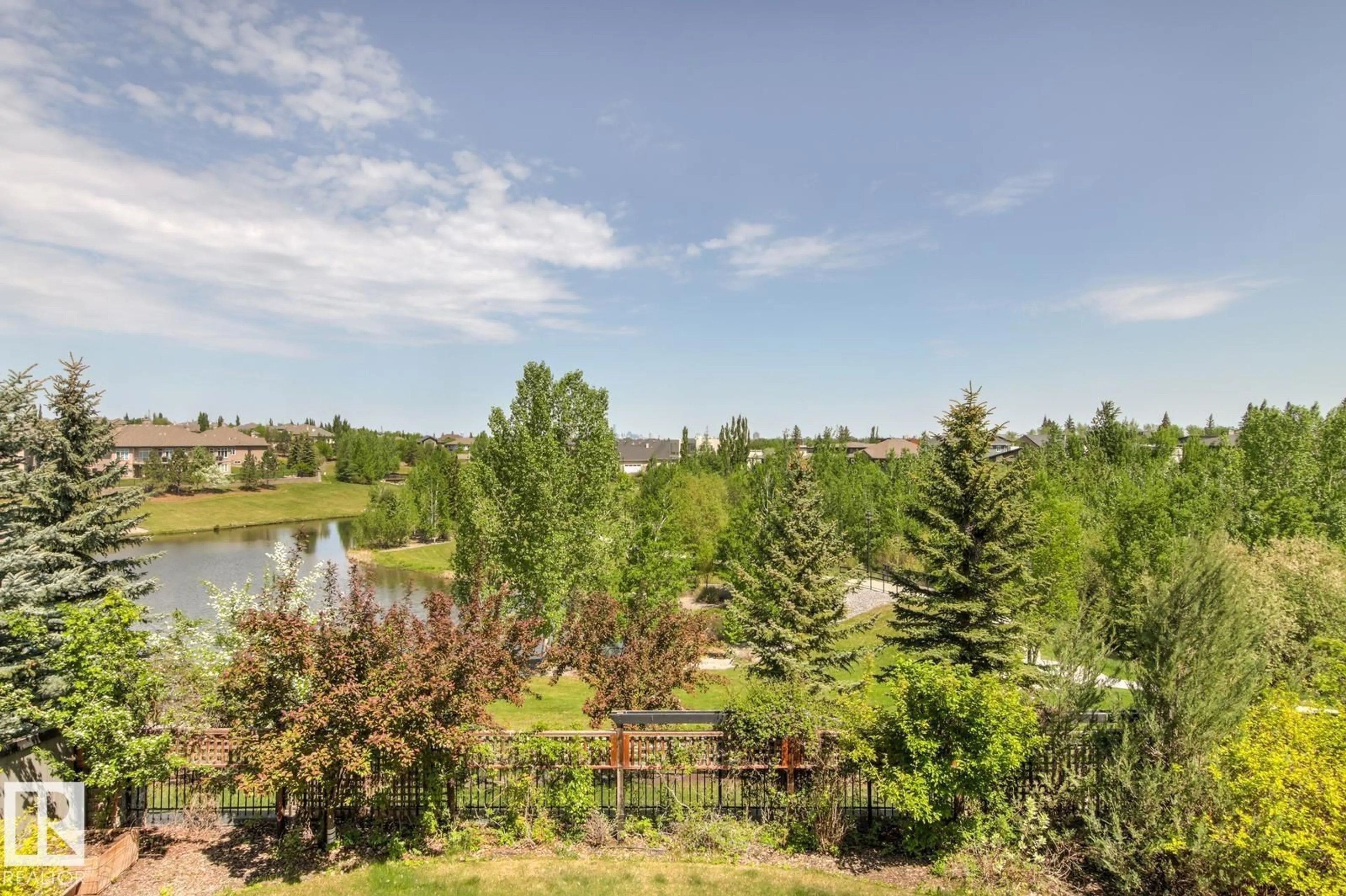 Patio, water/lake/river/ocean view for 617 MAGRATH VW, Edmonton Alberta T6R0H2