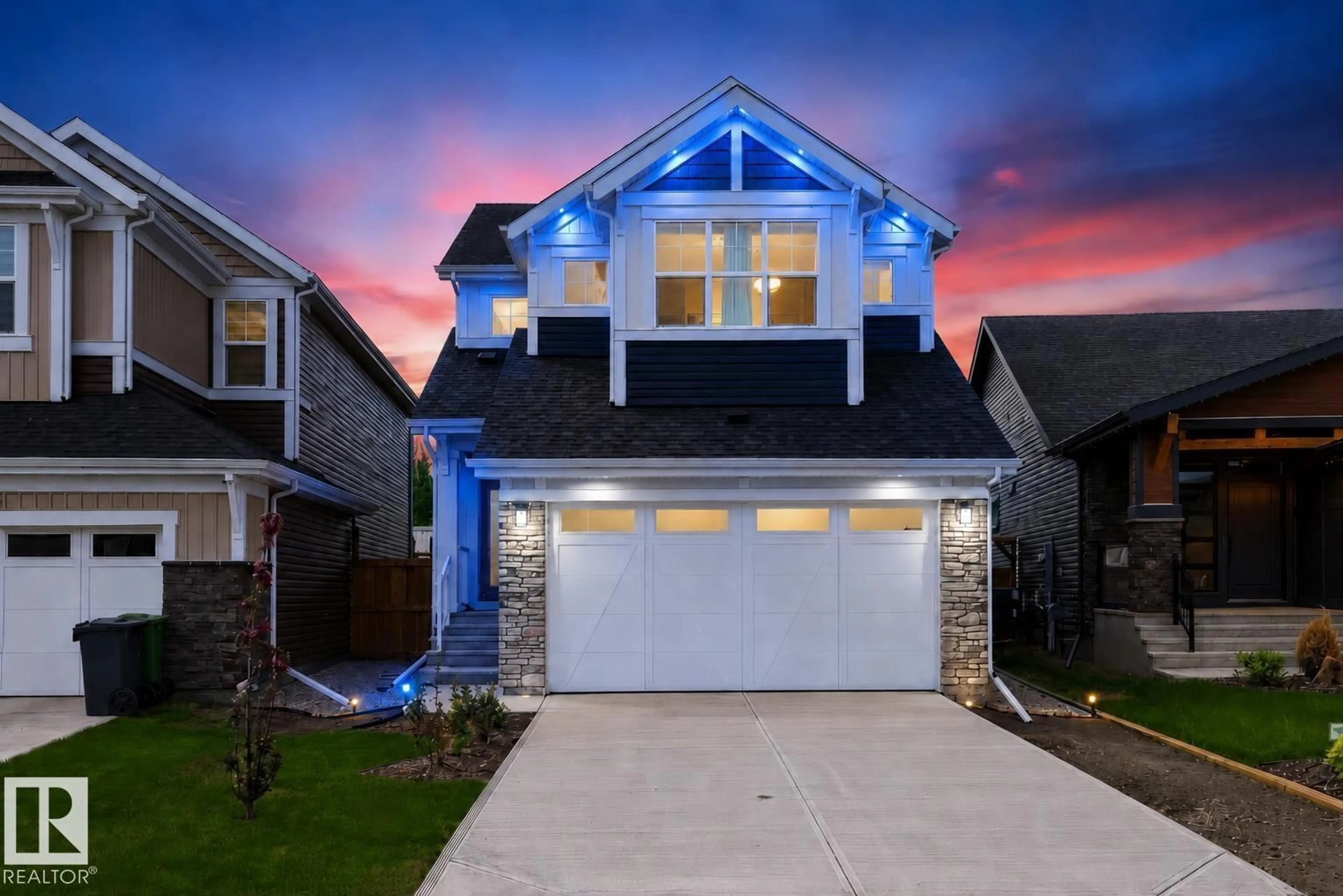 Home with vinyl exterior material, street for 155 STONEHOUSE WY, Leduc Alberta T9E1R2