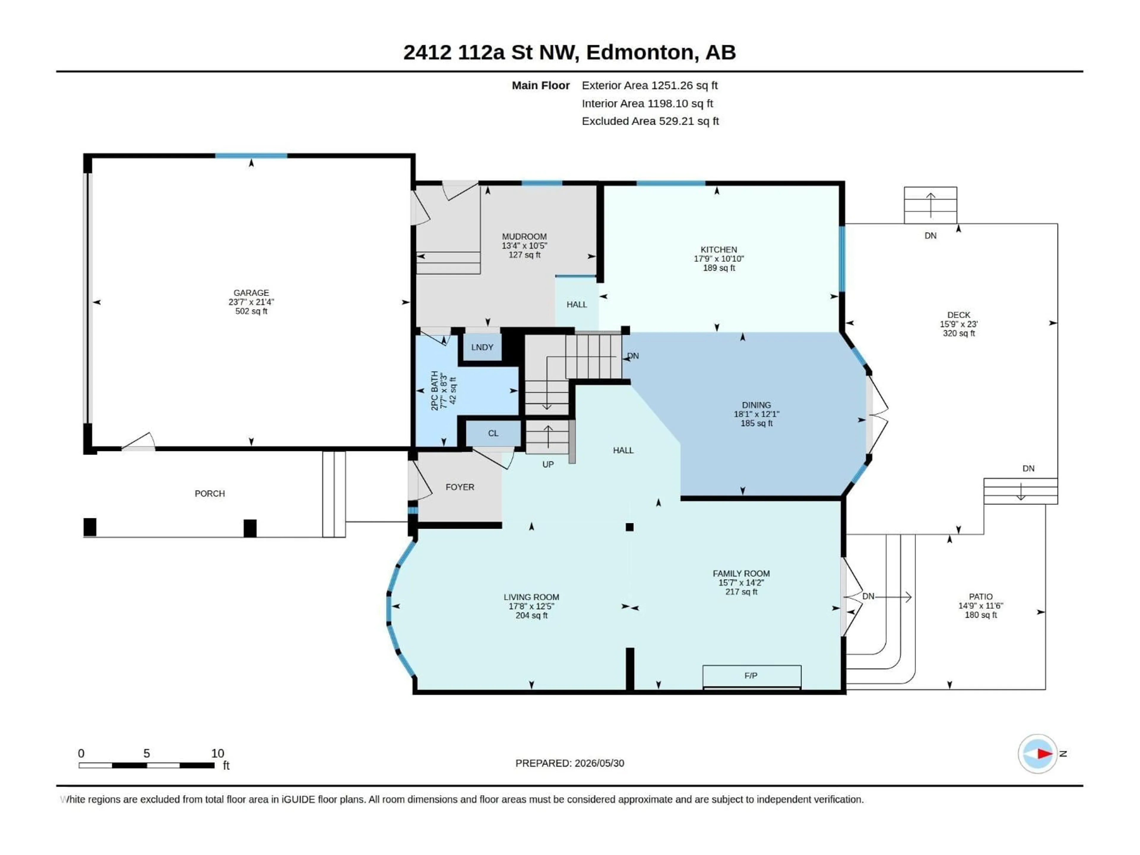 Floor plan for NW - 2412 112A ST, Edmonton Alberta T6J4W1
