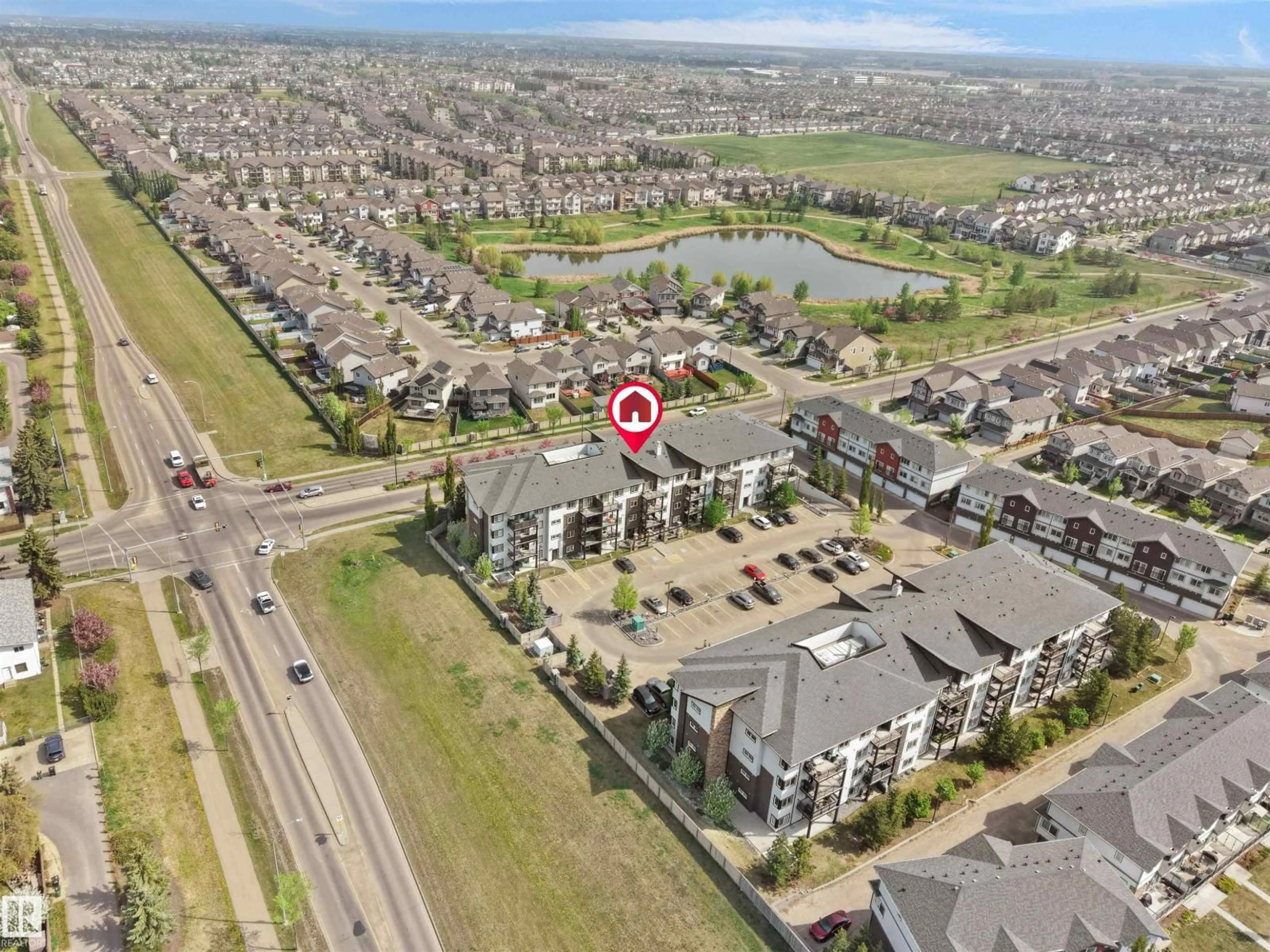 A pic from outside/outdoor area/front of a property/back of a property/a pic from drone, street for #215 - 3357 16A AV, Edmonton Alberta T6T0V4
