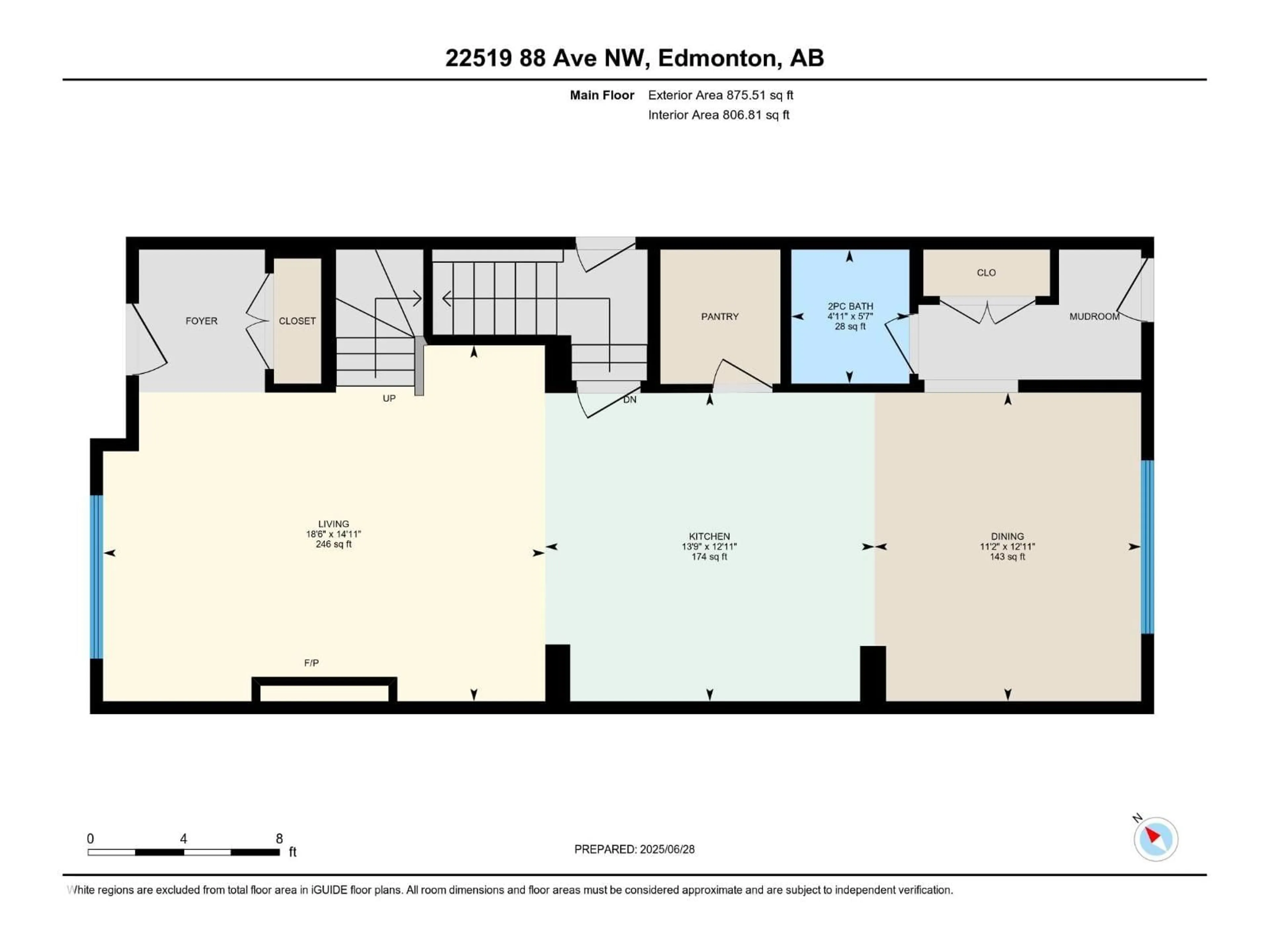 Floor plan for 22519 88 AV, Edmonton Alberta T5T7H8